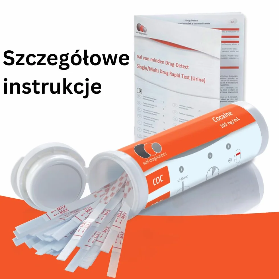Szybki test narkotykowy Kokaina COC 100 ng/ml 25 pasków testowych test moczu 5-minutowy