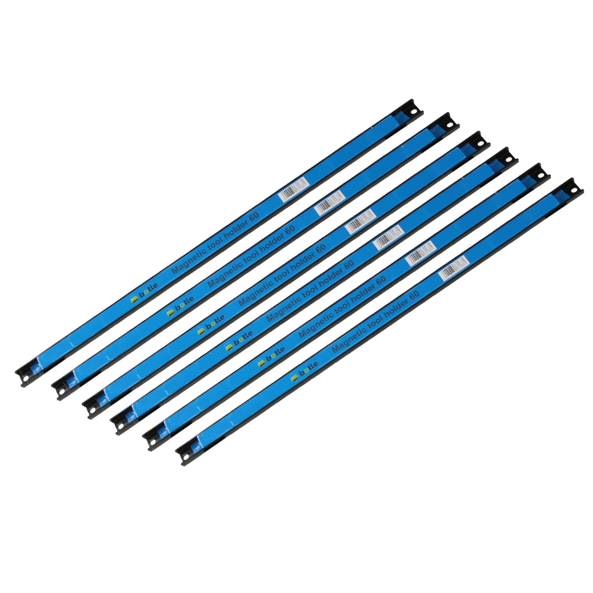 6 x listwa magnetyczna na narzędzia, metalowe paski o długości 60 cm, czarne, uchwyt na narzędzia, mocny magnes, z otworami do mocowania, śrubami i kołkami, w zestawie do śrubokrętów, szczypiec