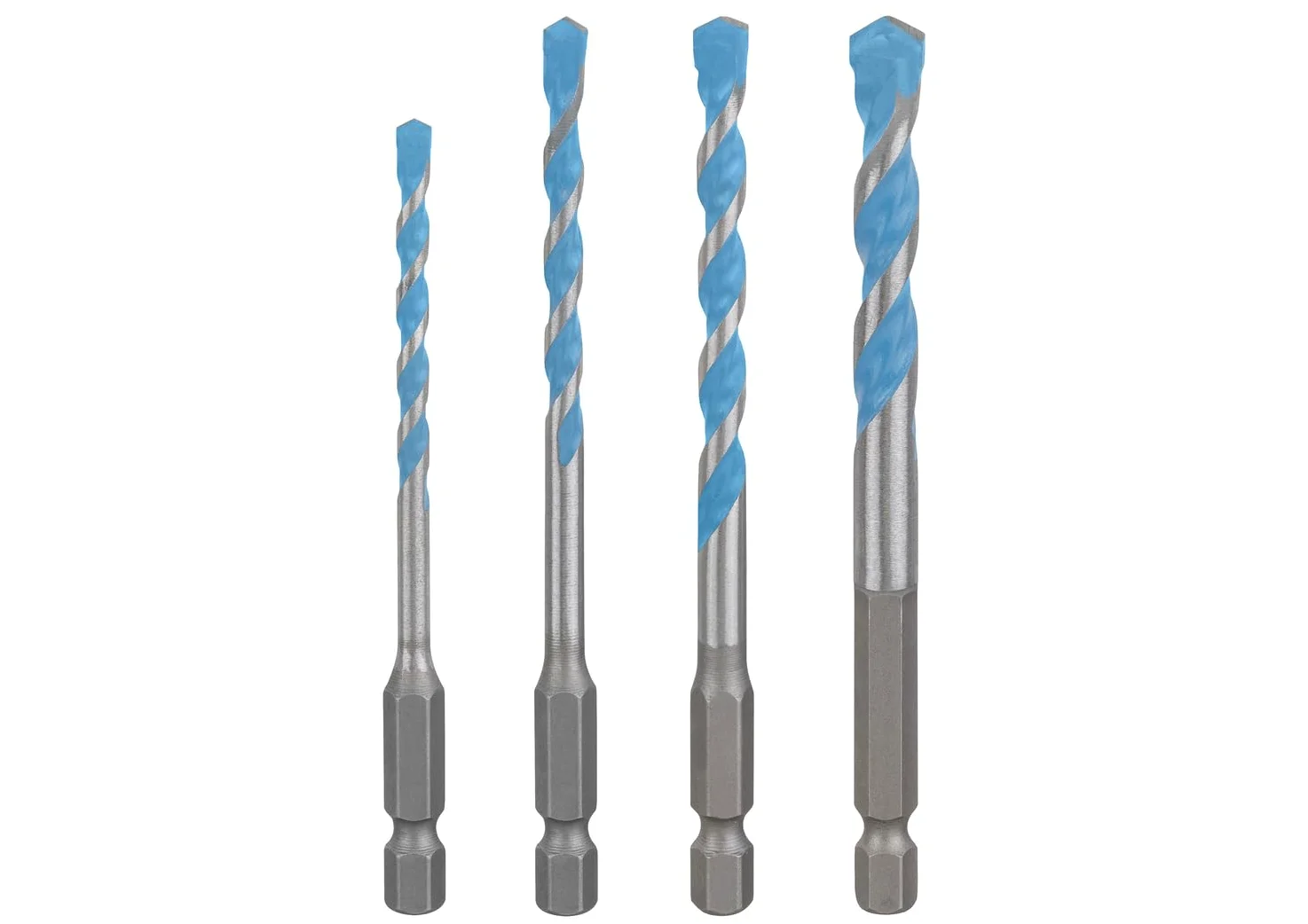 Bosch 5x Zestaw wierteł EXPERT HEX-9 Multi Construction (do Beton, Miękkie płytki ceramiczne, Ø 4,0, 5,0, 6,0, 6,0, 8,0 mm, Professional Akcesoria Wiertarki)