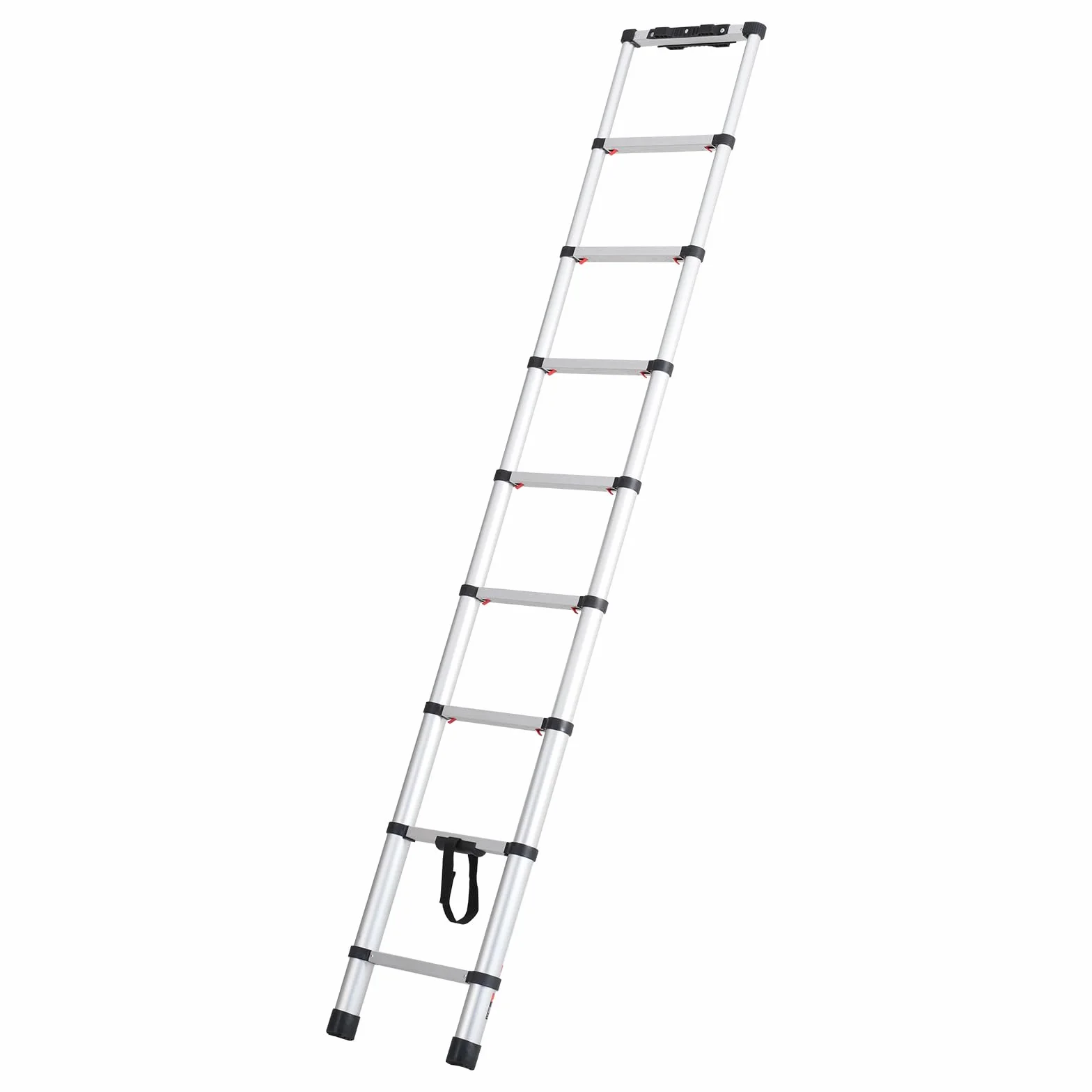 VEVOR Drabina teleskopowa, aluminiowa lekka drabina przedłużająca, składana drabina z jednym przyciskiem, nośność 170 kg z antypoślizgowymi nóżkami, przenośne kompaktowe drabiny do domu, kampera,