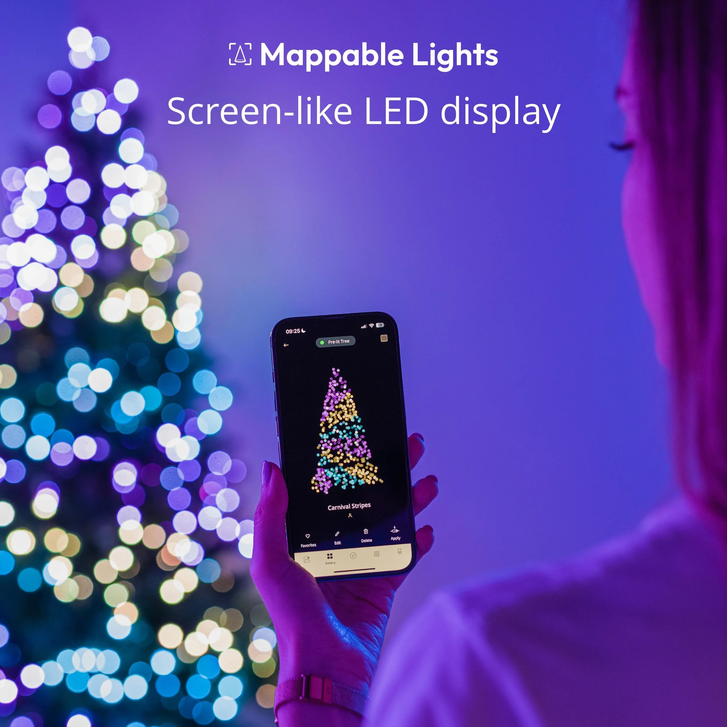Twinkly Struny USB-C Pearls 100 diod LED RGB świąteczne lampki kompatybilne z Alexą Google Home 6 m