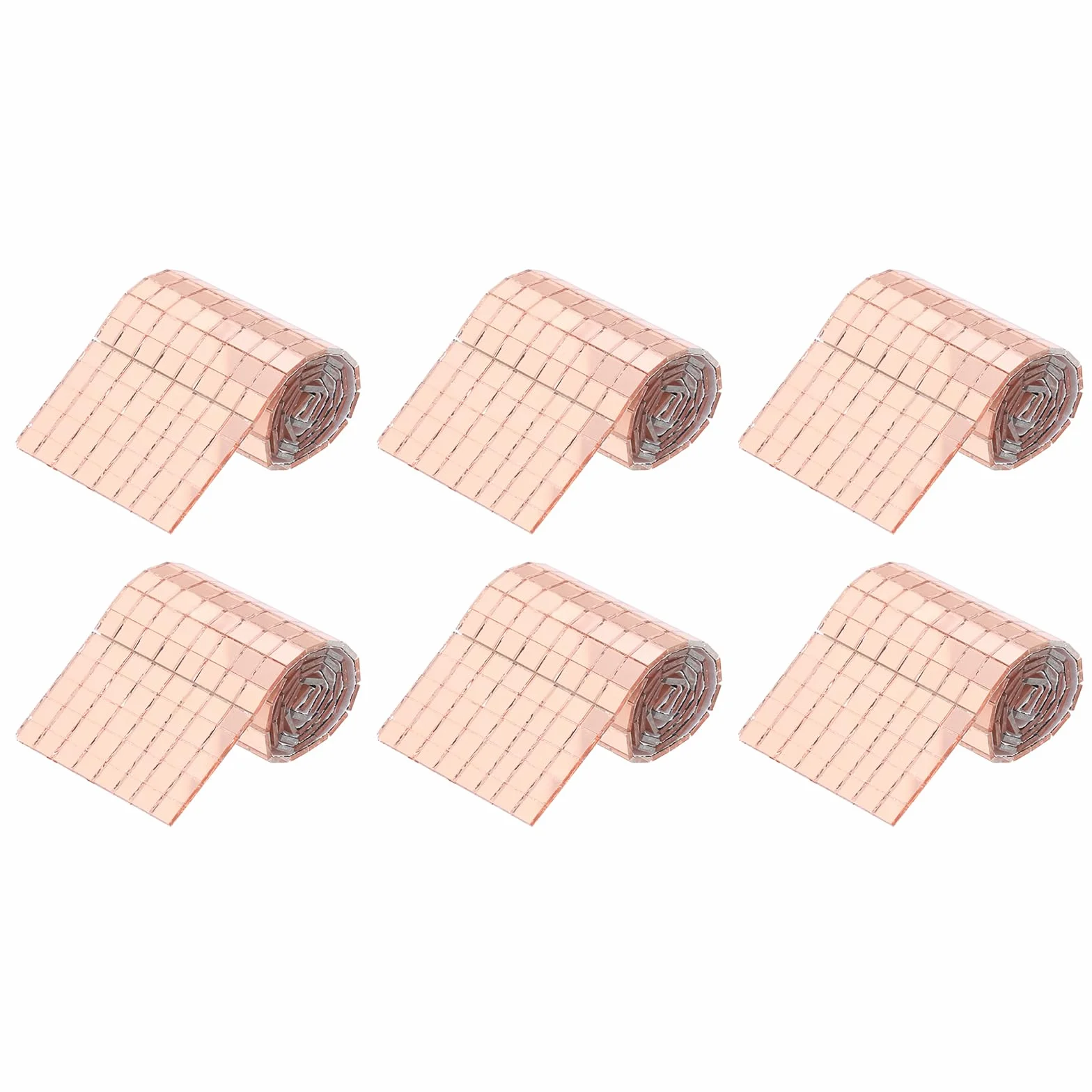 QUARKZMAN 2400 szt. szklanych luster kula dyskotekowa płytki samoprzylepne różowe złoto lustro mozaika 5 x 5 mm do kuli dyskotekowej, rzemiosła DIY, dekoracja KTV, 6 arkuszy