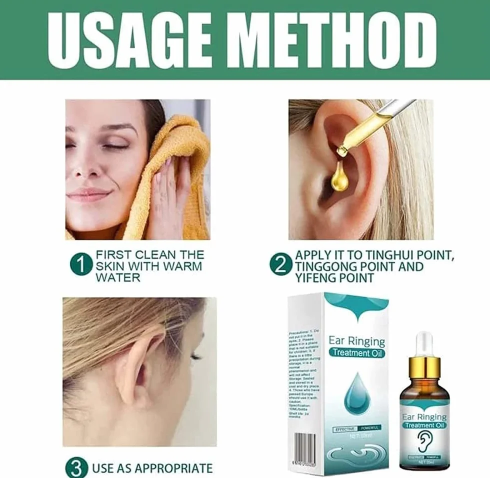 3Pcs Japanese Ear Ringing Treatment Oil,Ear Ringing Remedy Drops,10ml Organic Ear Oil for Relieves Ear Aches,Noises,Itchy