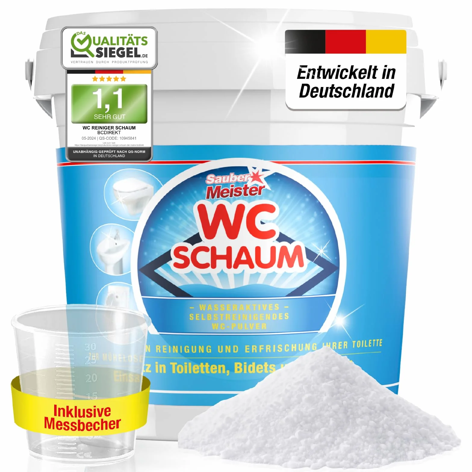 Środek do czyszczenia pianki do WC – bardzo mocna pianka do WC w formie proszku zapewnia dokładną czystość – usuwa uporczywe osady kamienia i osad z moczu – bardzo mocny środek do