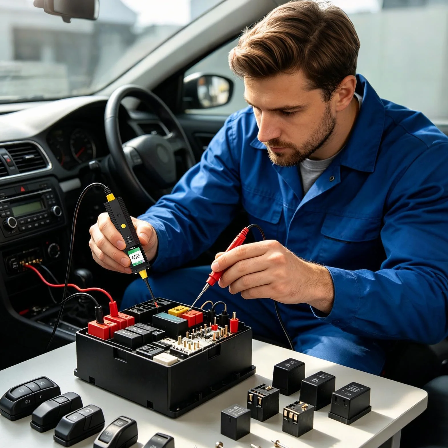 Elektryczny tester sondy pomiarowej obwodu samochodowego | Elektryczny tester napięcia bezpiecznika do bezpiecznika niskiego napięcia SUV, kampera, pojazdu, limuzyny, przyczepy
