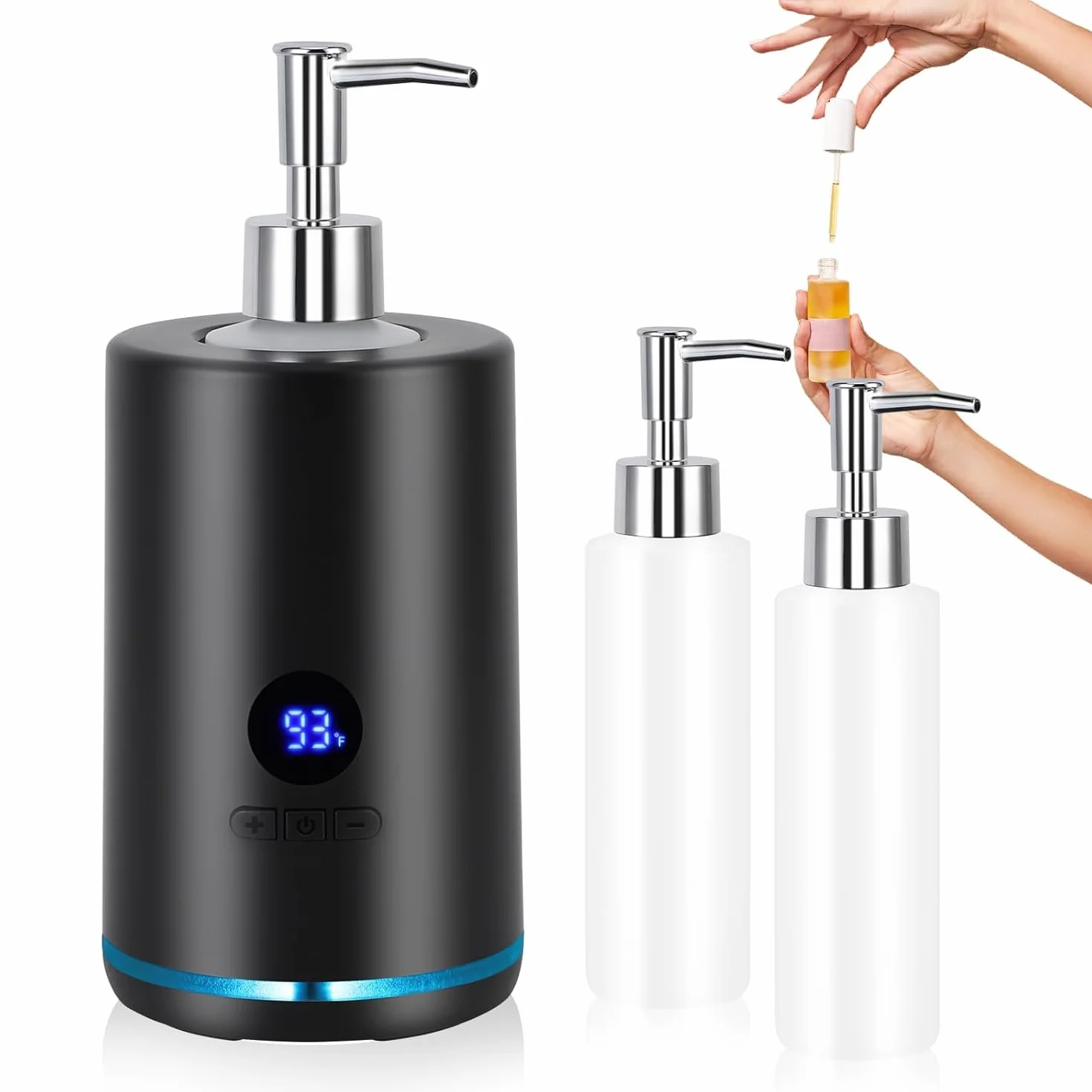 Elektryczny podgrzewacz olejków eterycznych i balsamu do masażu, 250 ml, czarny