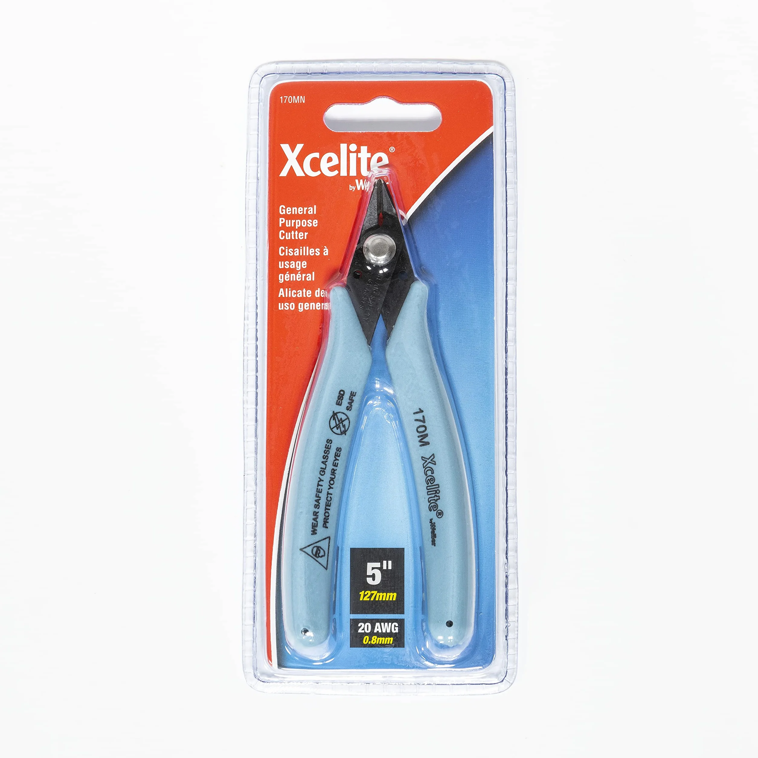 Weller Xcelite 170MN ESD Safe Shear Cutter - ogólne zastosowanie, 127 mm (5 cali), niebieski