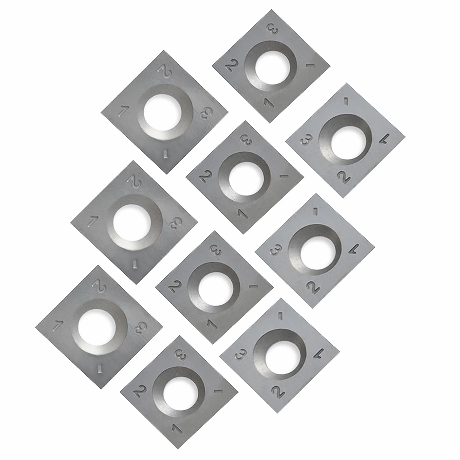 FOXBC Wymienne wkładki z węglików spiekanych 14 mm do płytek Grizzly H7319 i strugarki do frezów spiralnych Grizzly 14 x 14 x 2 mm - 10 sztuk