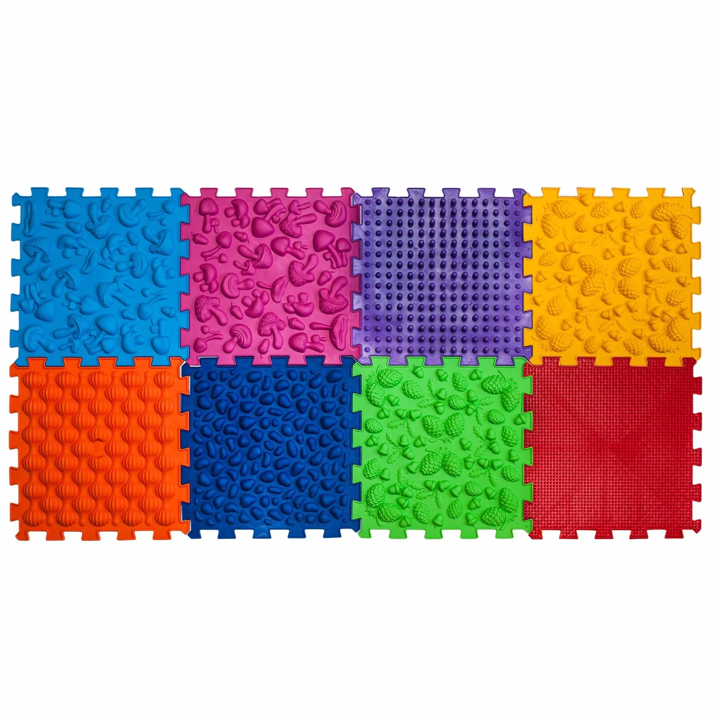 Mata sensoryczna ortopedyczna do masażu stóp Puzzle Mix 8 elementów