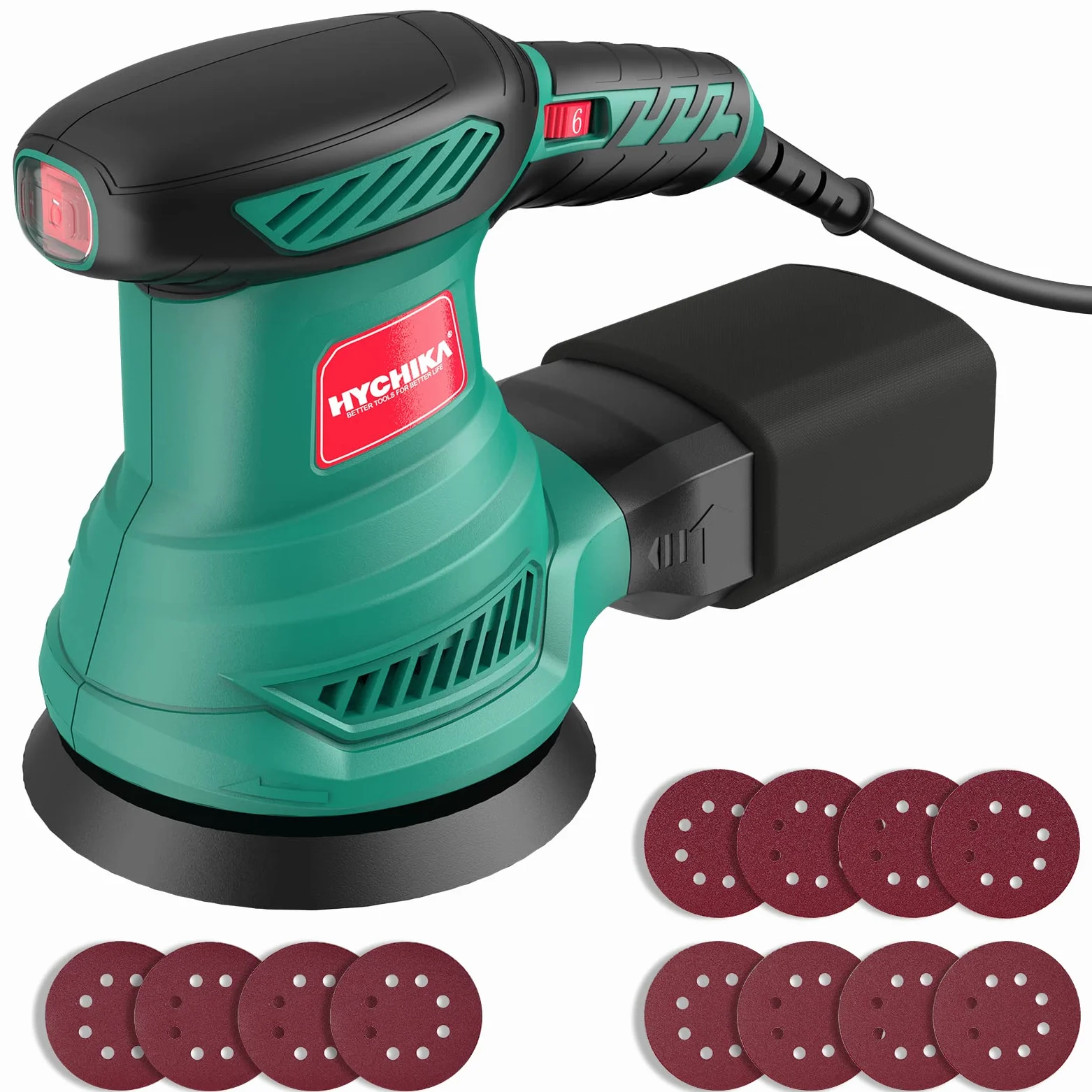 Hychika szlifierka mimośrodowa 300 W 6 biegów 125 mm z odsysaniem