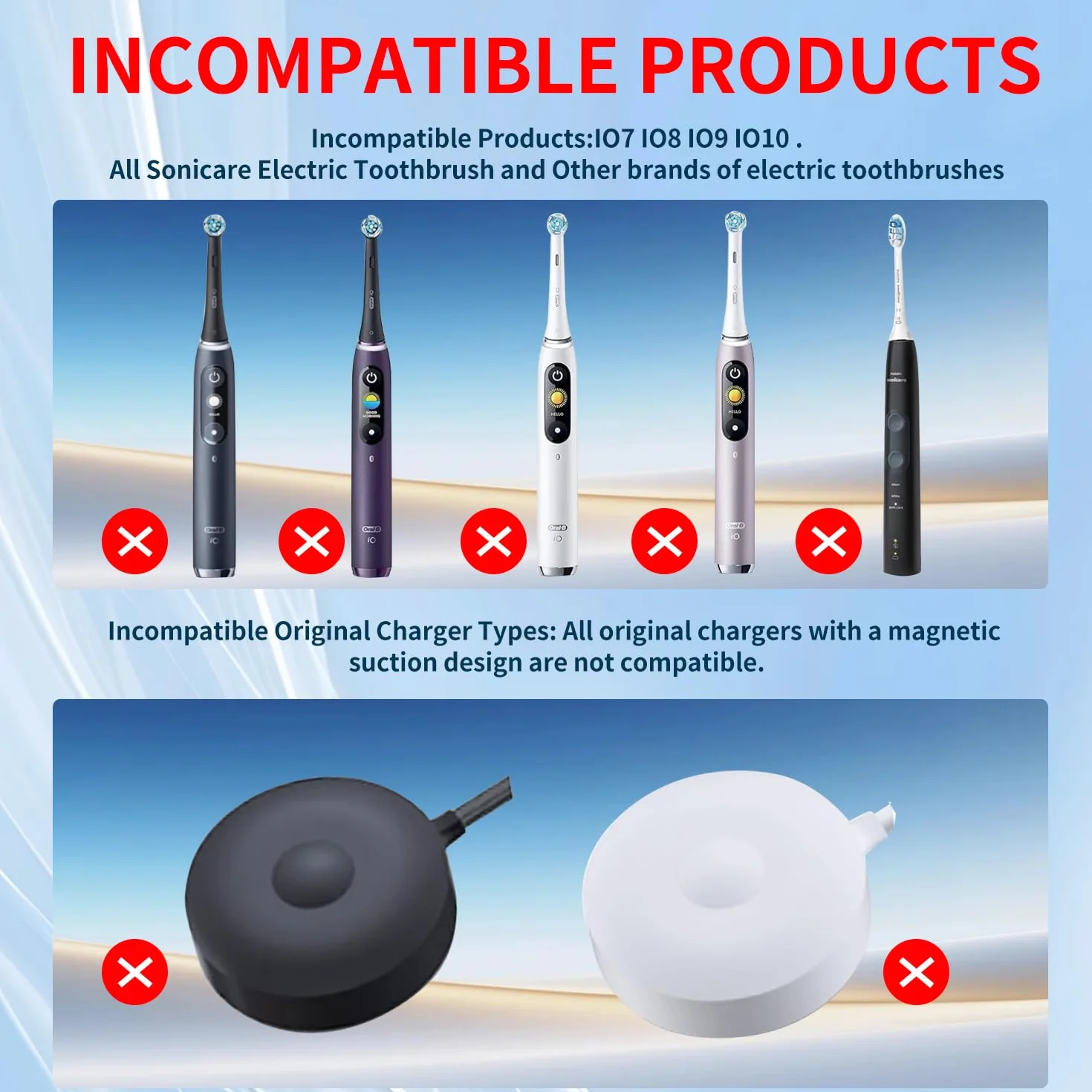 Ładowarka ścienna 2 w 1 do elektrycznej szczoteczki do zębów Oral-B/Braun, ładowarka ścienna do szczoteczki do zębów Oral-B iO3 iO4 iO5 iO6 PRO 3/DB Series, wtyczka brytyjska typu 3757 Base (biała)