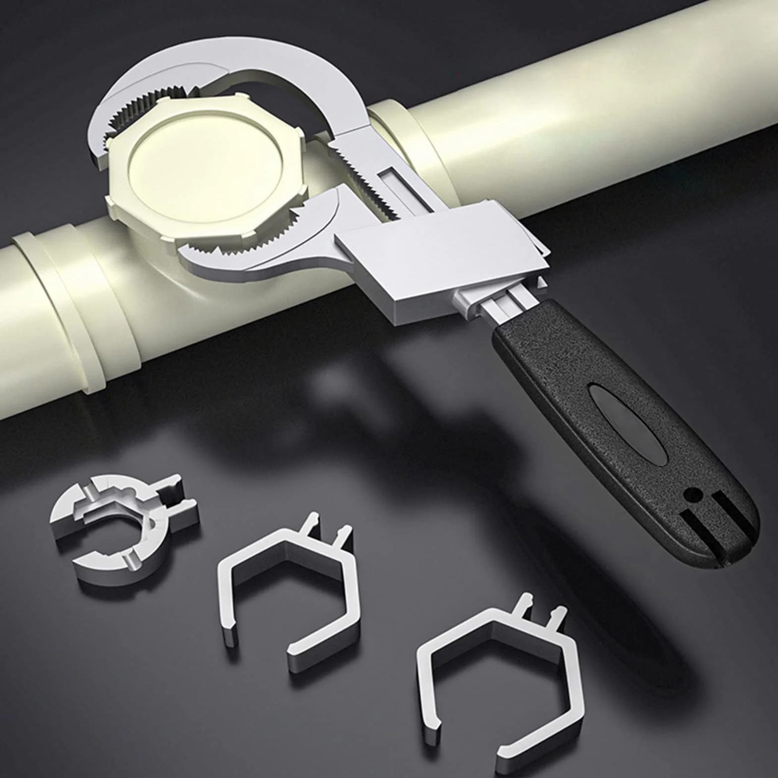 Wytrzymały aluminiowy klucz do rur hydraulicznych - regulowany kran łazienkowy narzędzie do naprawy hydraulicznej DIY