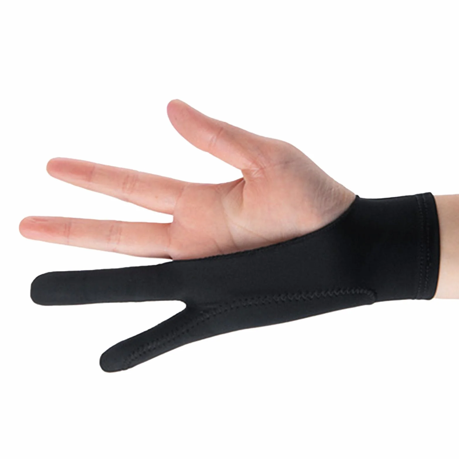 KIMISS Rysowanie Rękawicy do Tabletu, 3 -warstwowa Smudge Two Finger Artist Glove do Sztuki Cyfrowej, Szkicowanie, Kompatybilne z Tabletami i grafiką (M)