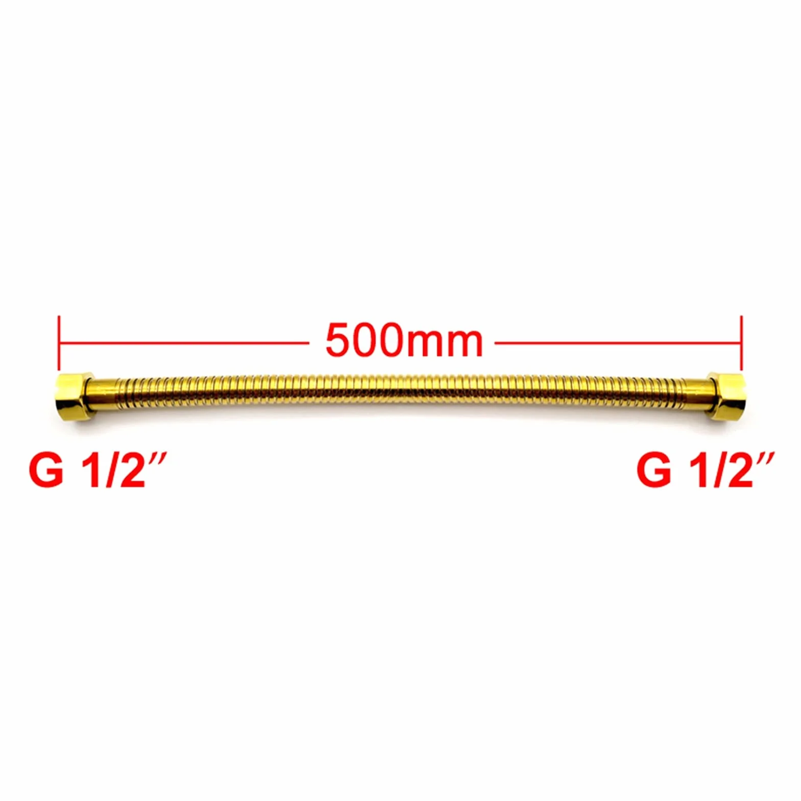 Gładki wąż prysznicowy, przyłącze zaworu kątowego 1/2", zapasowy wąż sanitarny 50 cm, elastyczny pleciony wąż prysznicowy do łazienki, zaopatrzenie w wodę pod wysokim ciśnieniem.