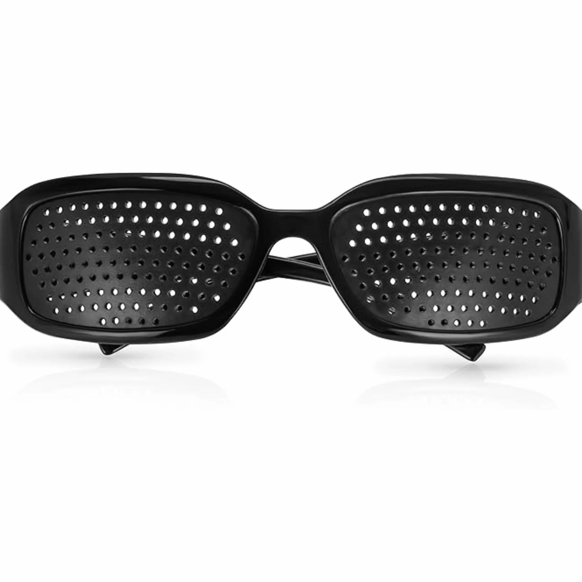 Okulary dziurkowane stenopeiczne pinhole perforowane do treningu oczu, czarne