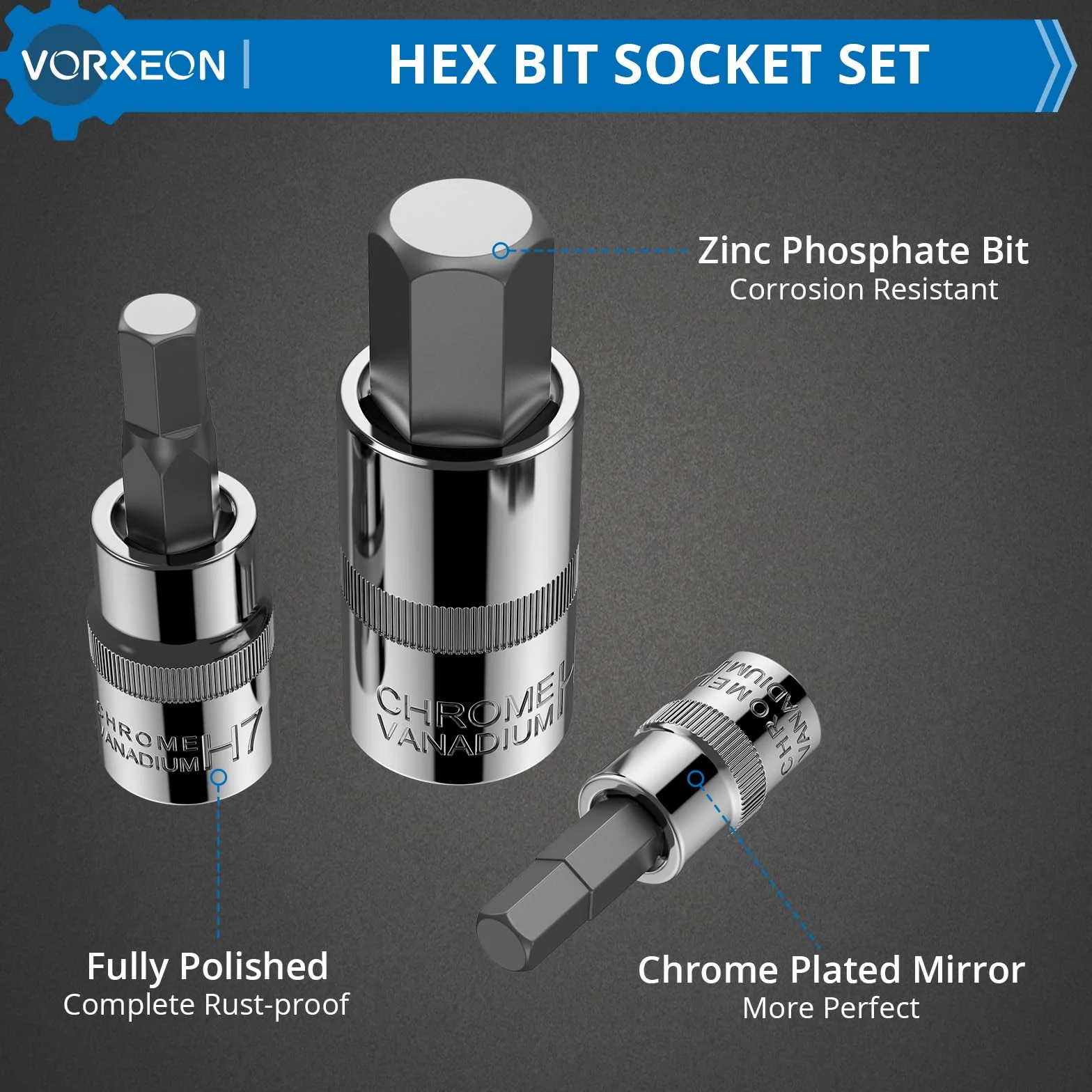 Zestaw nasadek imbusowych metryczny imbusowy zestaw nasadek sześciokątnych 2 mm – 14 mm, do hamulców samochodowych, gniazda napędowego CR-V 50BV30 i bit ze stali stopowej S2 z obudową do