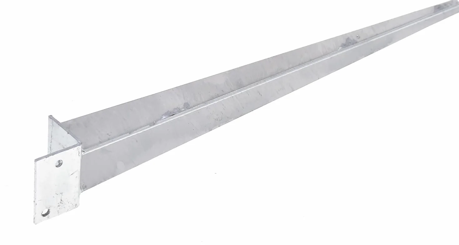 Zestaw 4 wsporników słupków dł. 40 x 500 mm – uniwersalna tuleja osadcza ocynkowana ogniowo – tuleja osadcza do różnych drewnianych słupków – tuleja wbijana do wbijania w ziemię do ogrodzenia
