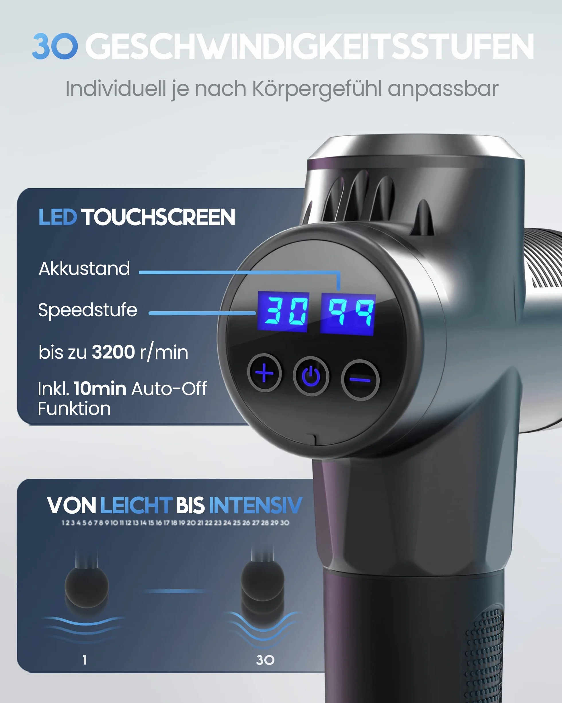HELDENWERK Pistolet do masażu 7 głowic 30 prędkości USB-C głowica grzewcza