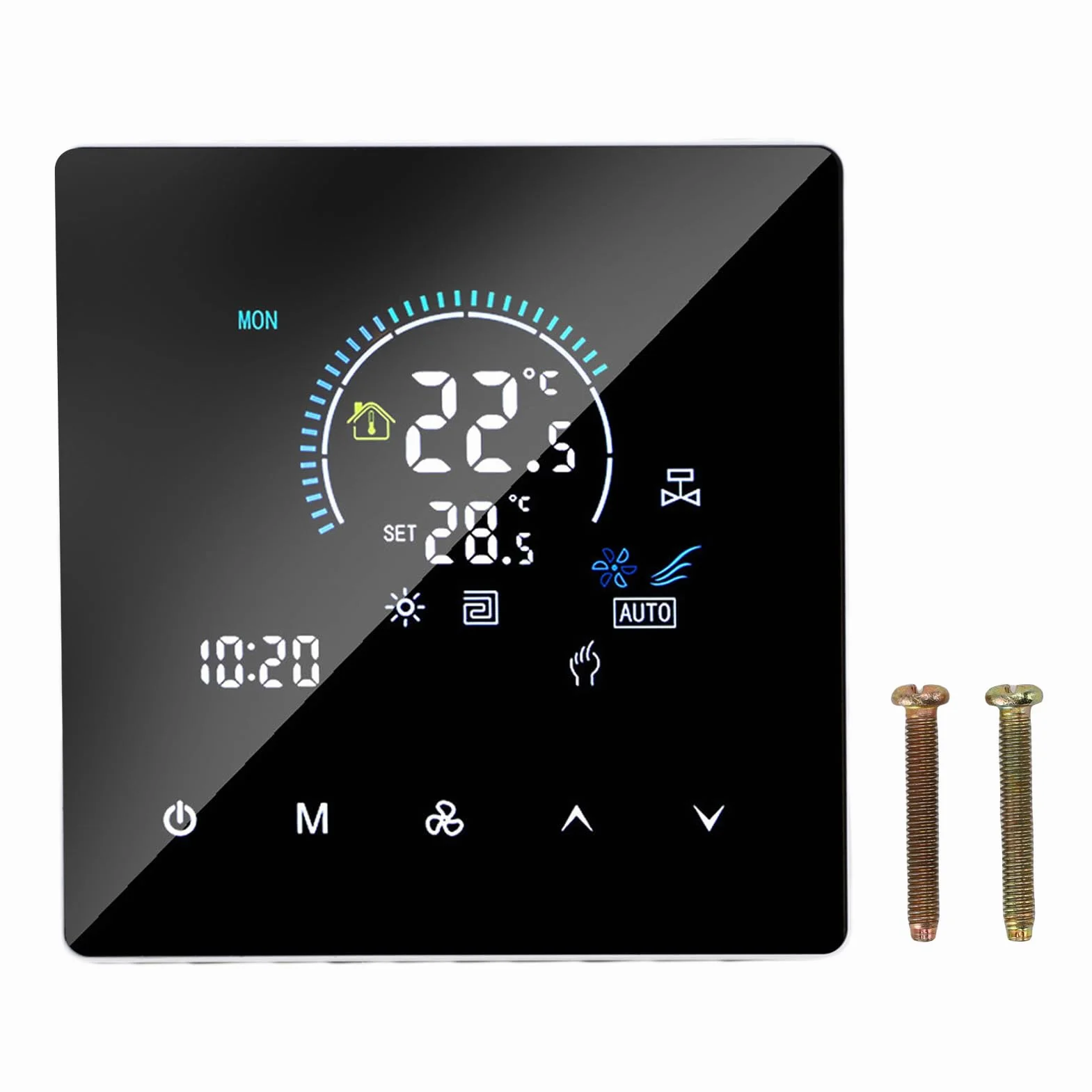 Smart Color Central Air Condither Thermostat Programowalny ekran dotykowy, z programowalnym zasięgiem 5-60 ℃ dla biur centrów handlowych hotele