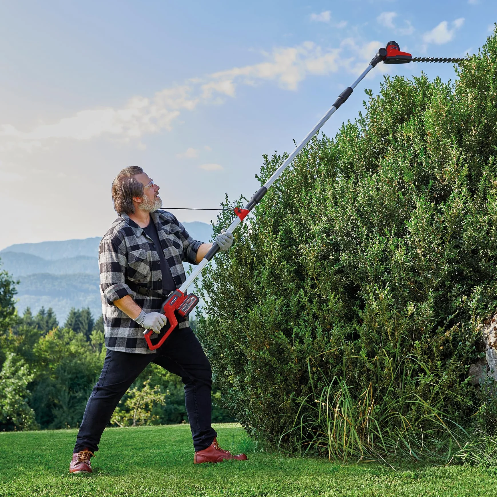 Einhell Akumulatorowe narzędzie wielofunkcyjne GC-HC 18/4520 Li T-Solo PXC (18 V, nożyce do żywopłotu 41 cm, sekator 19,5 cm, drążek przedłużający, pasek do noszenia, bez akumulatora)