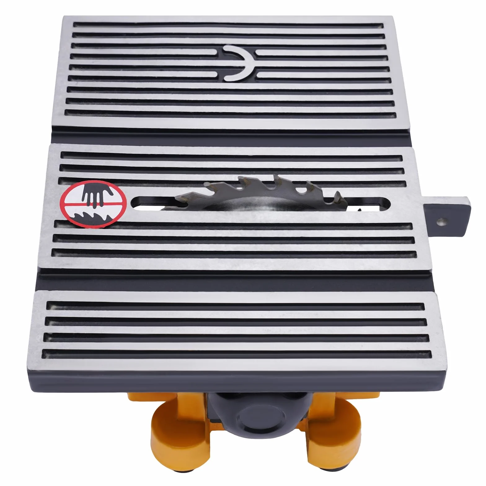 Mini pilarka tarczowa stołowa 90 W, 4500 obr./min, piła stołowa z 3 brzeszczotami Ø 100 mm, ogranicznik ukośny i osłona ochronna, do drewna, tworzywa sztucznego, akrylu, miedzi, aluminium i kamienia