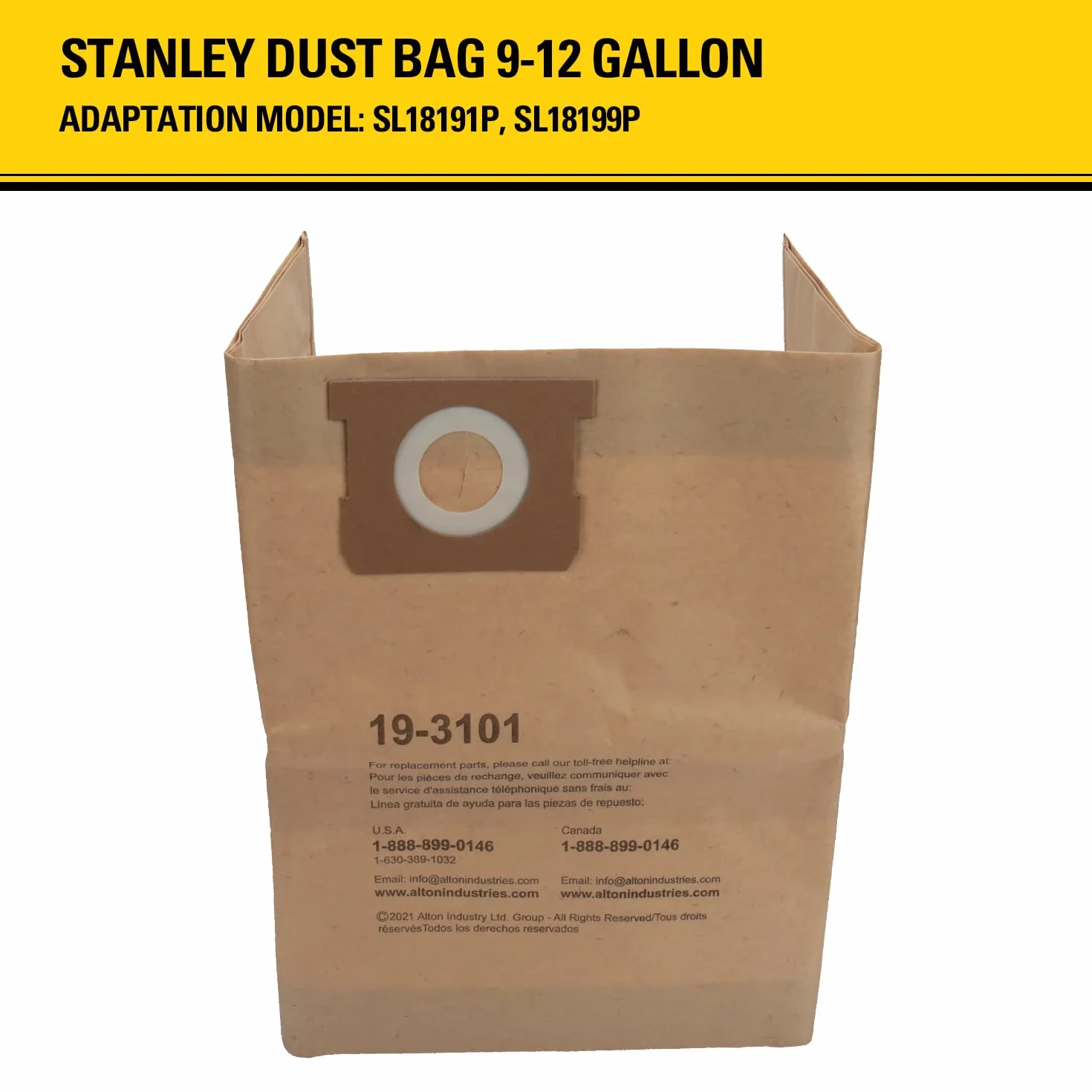 Stanley 19-3101 9-12 galon jednorazowy worek filtrujący do odkurzaczy mokrych/suchych, 3-pak