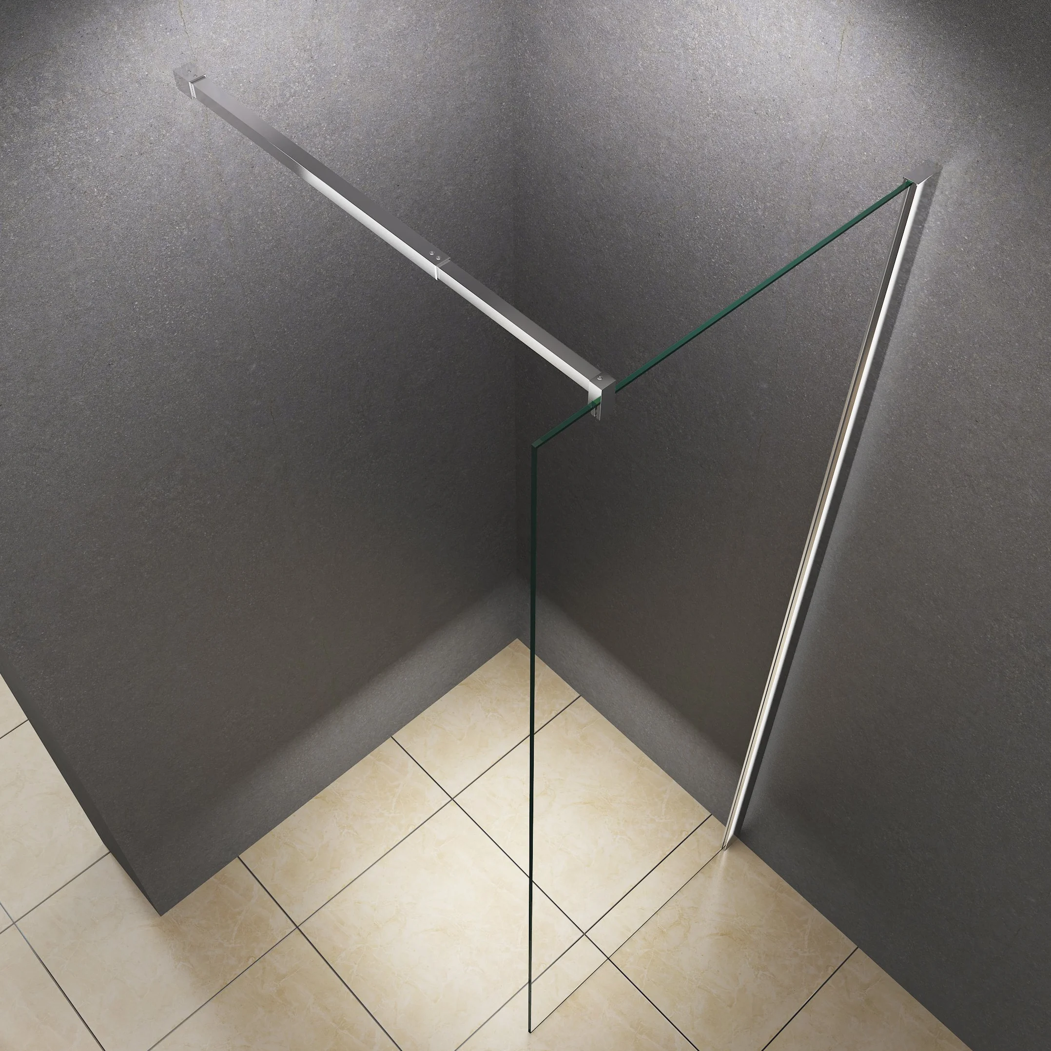 Shop [Typ-Lily] 10 mm walk w ściance prysznicowej - kabina prysznicowa - szkło ESG (60 x 200 cm szkło przezroczyste)