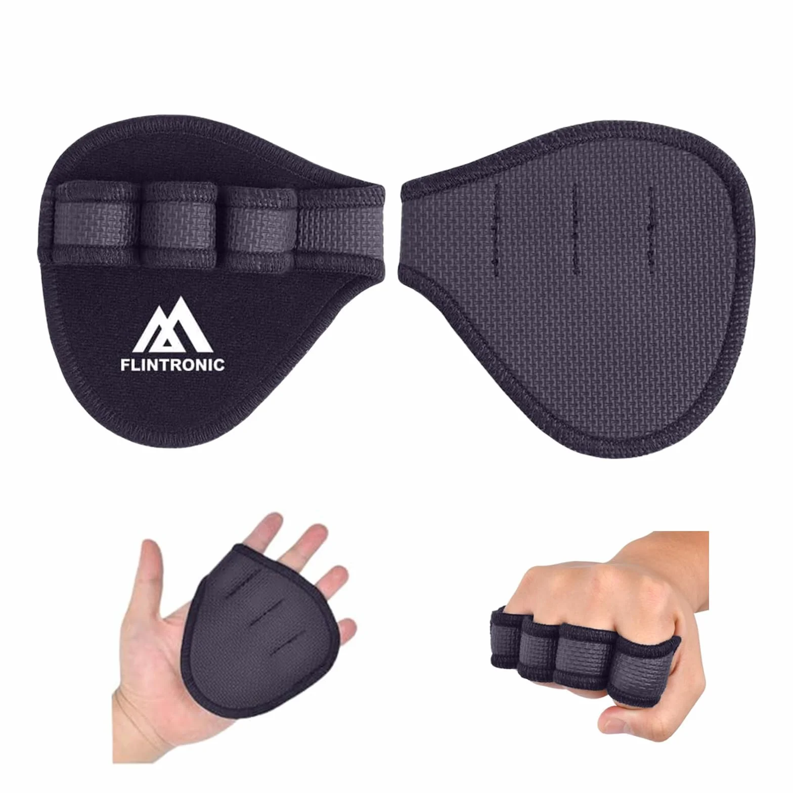 Flintronic Podkładki do ćwiczeń fitness, 4 pętelki na palce, antypoślizgowe neoprenowe, alternatywa dla rękawic gimnastycznych, podnoszenie ciężarów, do podciągania, gimnastyki, wiosłowania, kobiet, 2