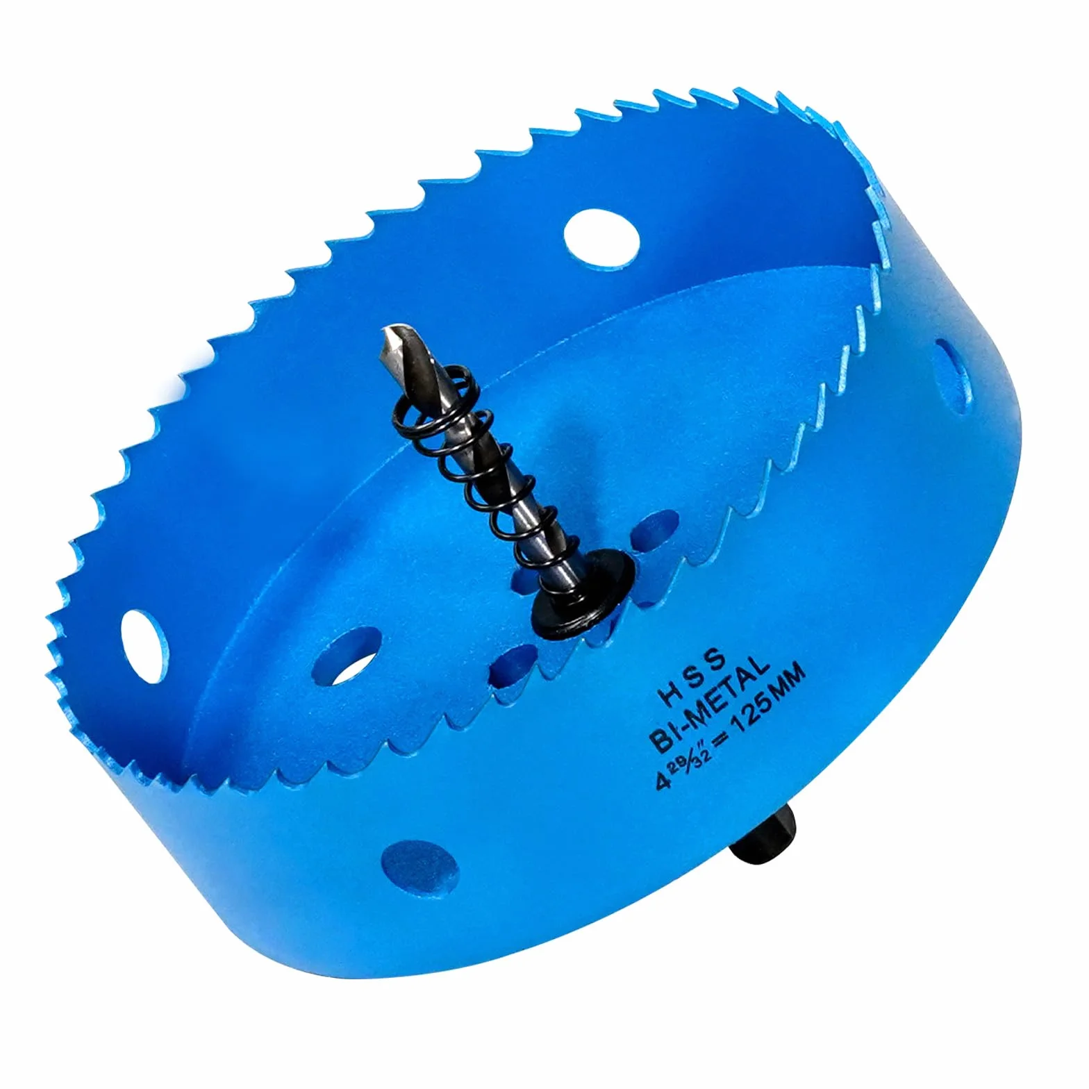 Otwornica 125 mm, bimetalowa frez otwornica ze stali szybkotnącej HSS do metalu, aluminium, plastiku, stali nierdzewnej, tworzywa sztucznego, drewna, gipsu i wielu innych, z rozdzielnym wiertłem i