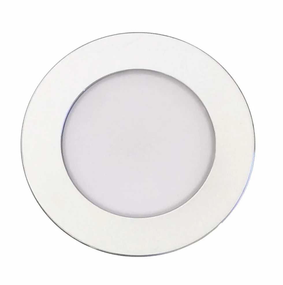 2 x lampy LED do zabudowy NIX 2 W, 150 lm, 220 V, wbudowany transformator, ultracienkie lampy wewnętrzne, klasa IP44 II, równomierne białe światło, Ø 72 mm – wysokość 14 mm