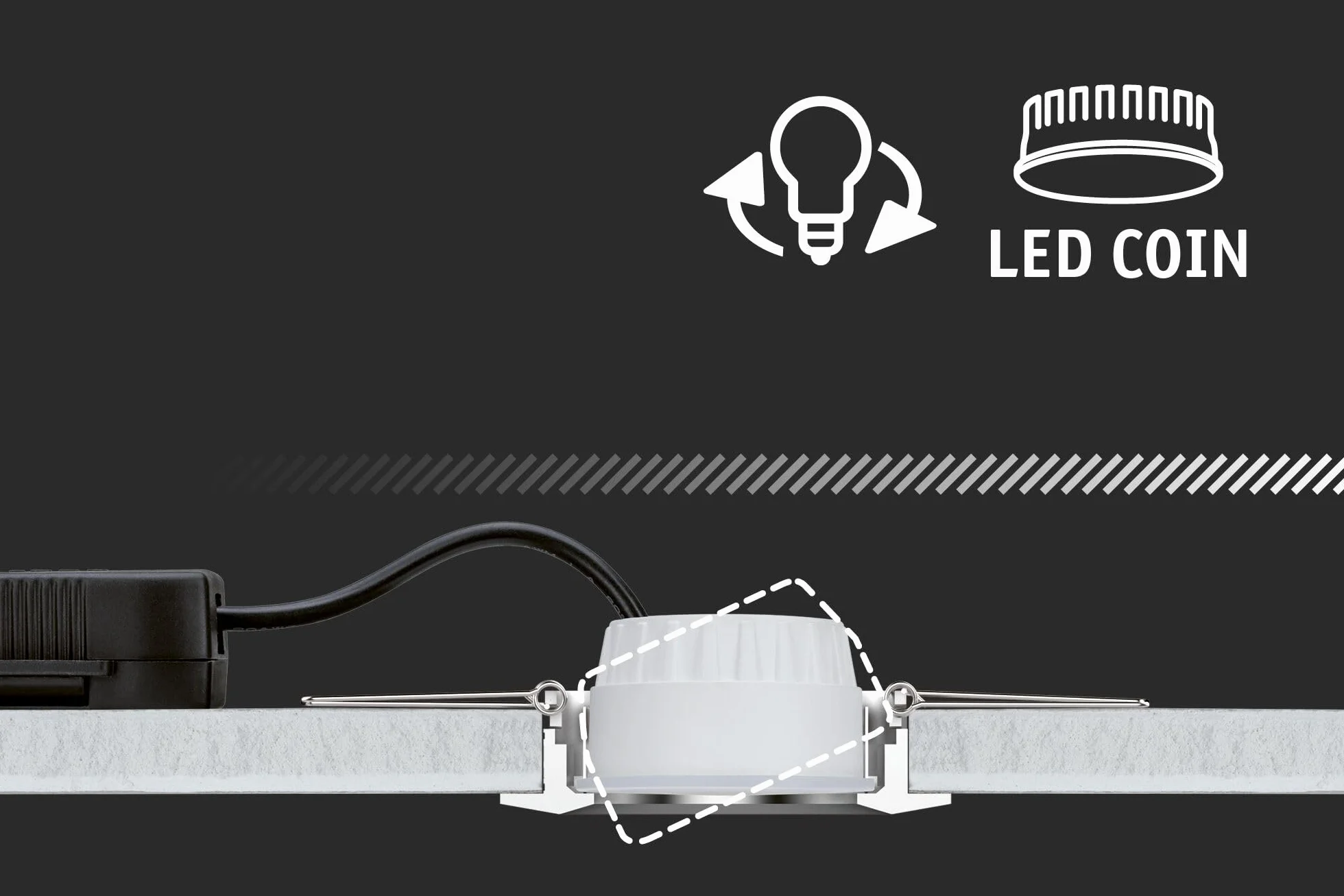 Paulmann 93402 Oprawa Wpuszczana Led Cole Okrągła Wraz Z Przyciemnianym Reflektorem Wpuszczanym 3X6,5W Biały, Czarny Matowy Reflektor Wpuszczany Plastik, Cynk Aluminiowy Punkt Sufitowy 2700K ,Biały, Czarny Mat ,3Er-Set , 19.5 Watts