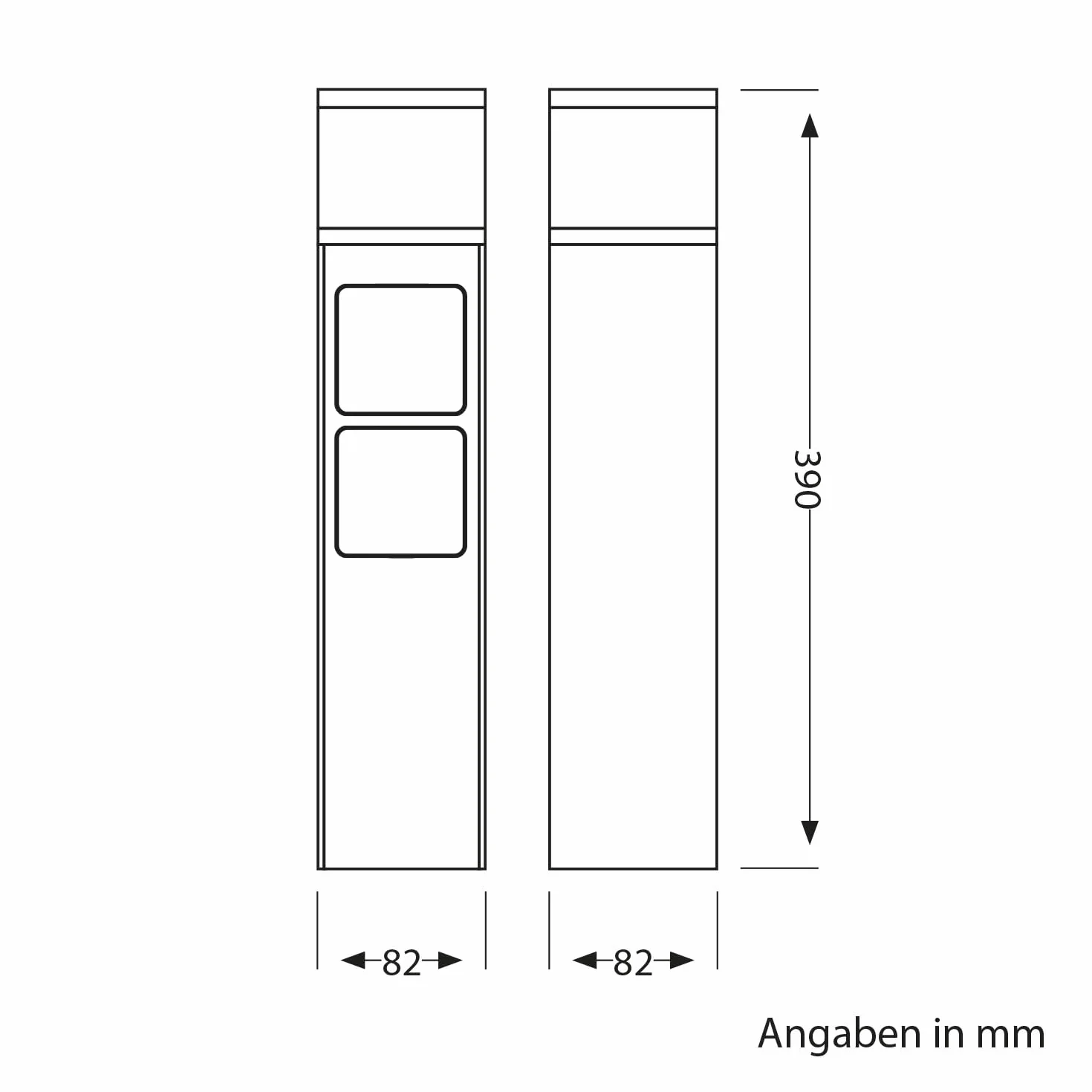 ledscom.de Słupek oświetleniowy PODEL 39 cm antracyt 2 gniazda G9 596 lm biały