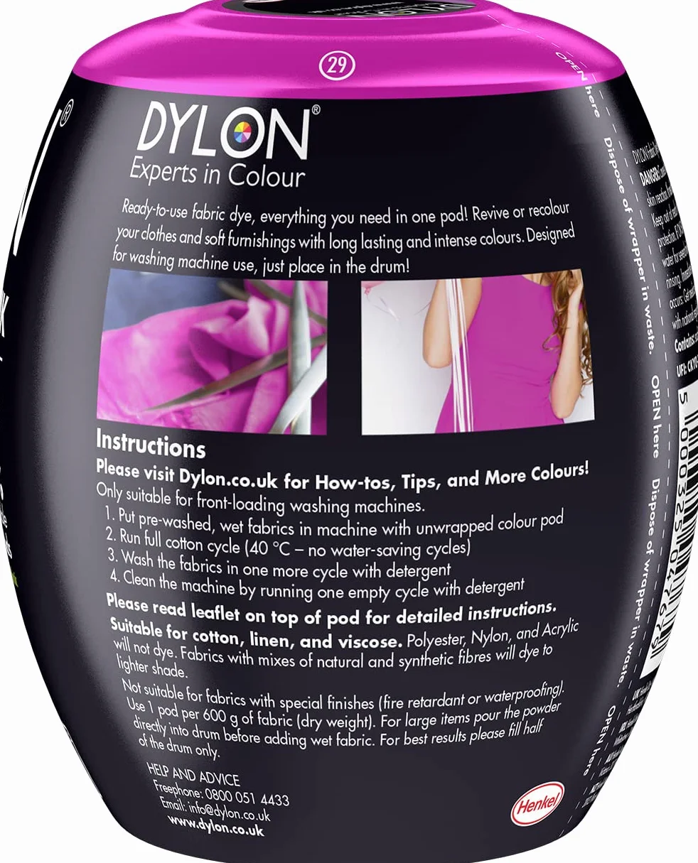 Dylon Machine dye pod, Passion Pink, 350 g
