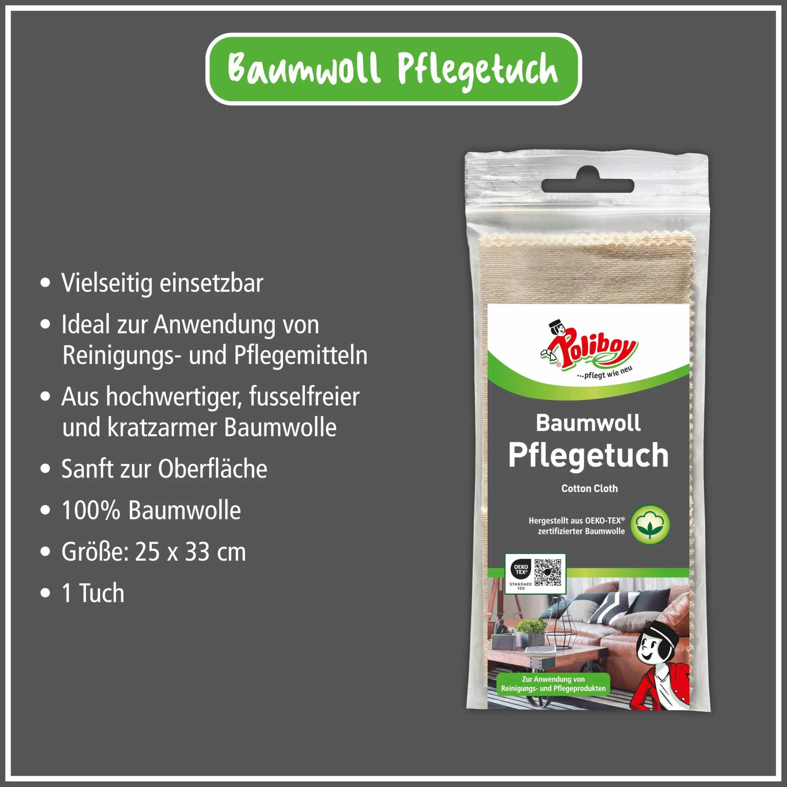POLIBOY Wood Repair – średniobrązowa politura do mebli do lakierowanego drewna – odświeżający kolor – 1 x 100 ml – z bawełnianą ściereczką – Made in Germany
