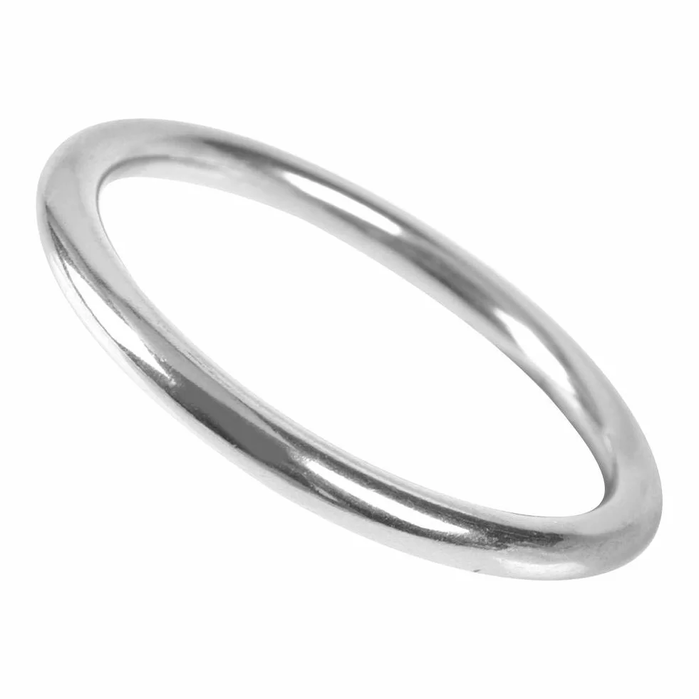 Demeras Spawany pierścień O-ring stali nierdzewnej łódka morski spawany pierścień polerowane koło do jogi pierścienie zwierzęta nurkowanie wspinaczka (6 x 50 mm)