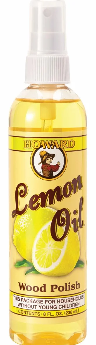 Howard olejek cytrynowy środek do czyszczenia mebli w sprayu do przedmiotów drewnianych przy użyciu prawdziwych olejków cytrusowych, 236 ml