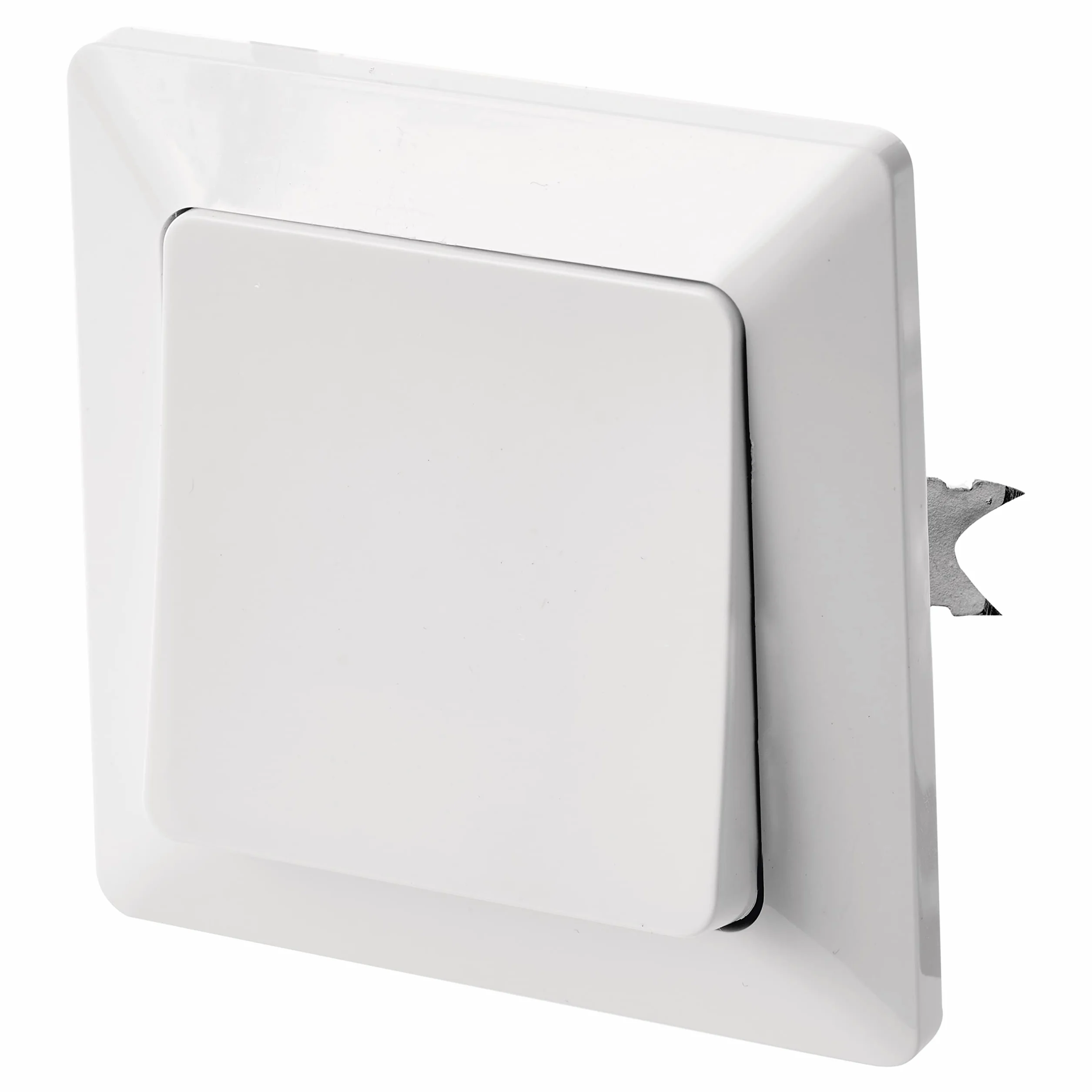 EMOS A6100.2 przełącznik krzyżowy w kolorze białym (błyszczący), z kołyską, 250 V~/10 AX, tworzywo sztuczne, bez puszki podtynkowej, klasa ochrony IP20 do wnętrz