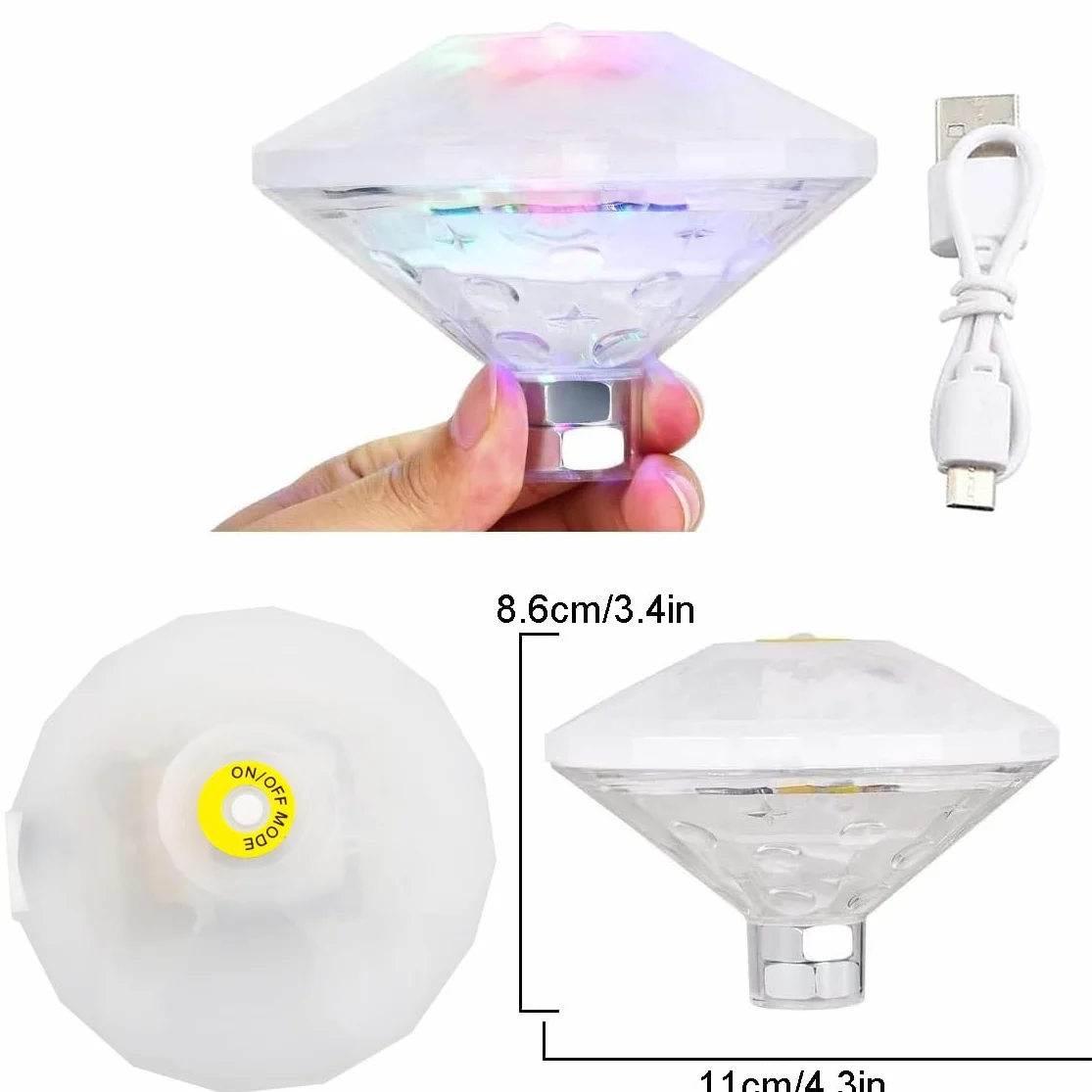 Caxmtu Pływające lampki LED do basenu, wielokrotnie ładowalne, 7 trybów