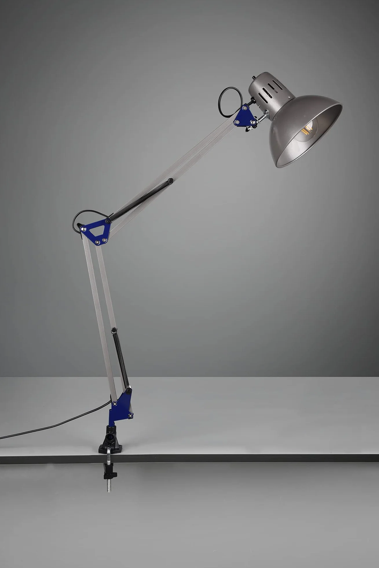 Trio Leuchten Lampa zaciskowa 5029010-47 Tajo, metal w kolorze stalowym, bez 1 x E27