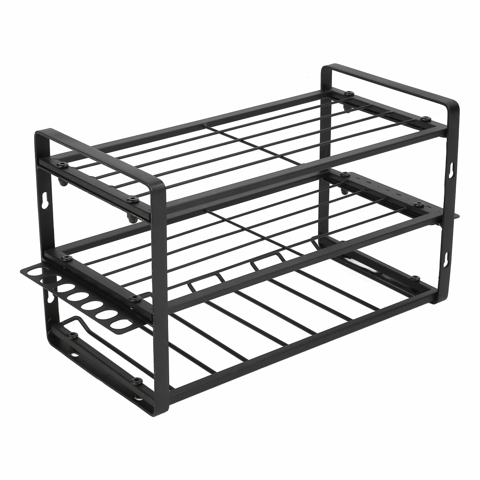 Jeanoko Organizer na Wiertła Wytrzymały Stojak na Narzędzia do Warsztatu Garażowego Udźwig 150 Funtów Czarny Uchwyt ścienny 16,54 X 7,87 X 8,66 Cala