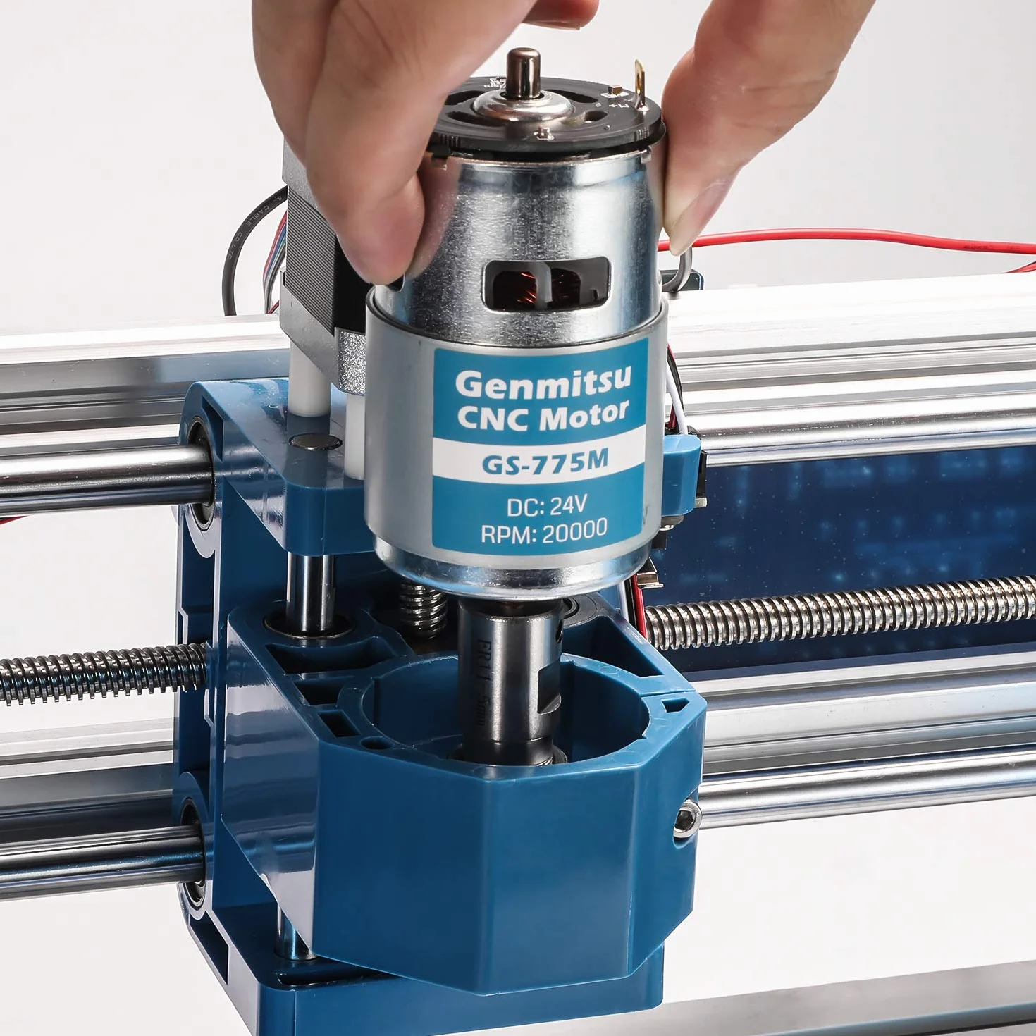 Genmitsu GS-775M 775 silnik wrzecionowy CNC z nasadą zaciskową ER11, napięcie stałe 24 V, 20000 obr./min, bardzo wydajny, elektryczny silnik prądu stałego do frezarki CNC 3018