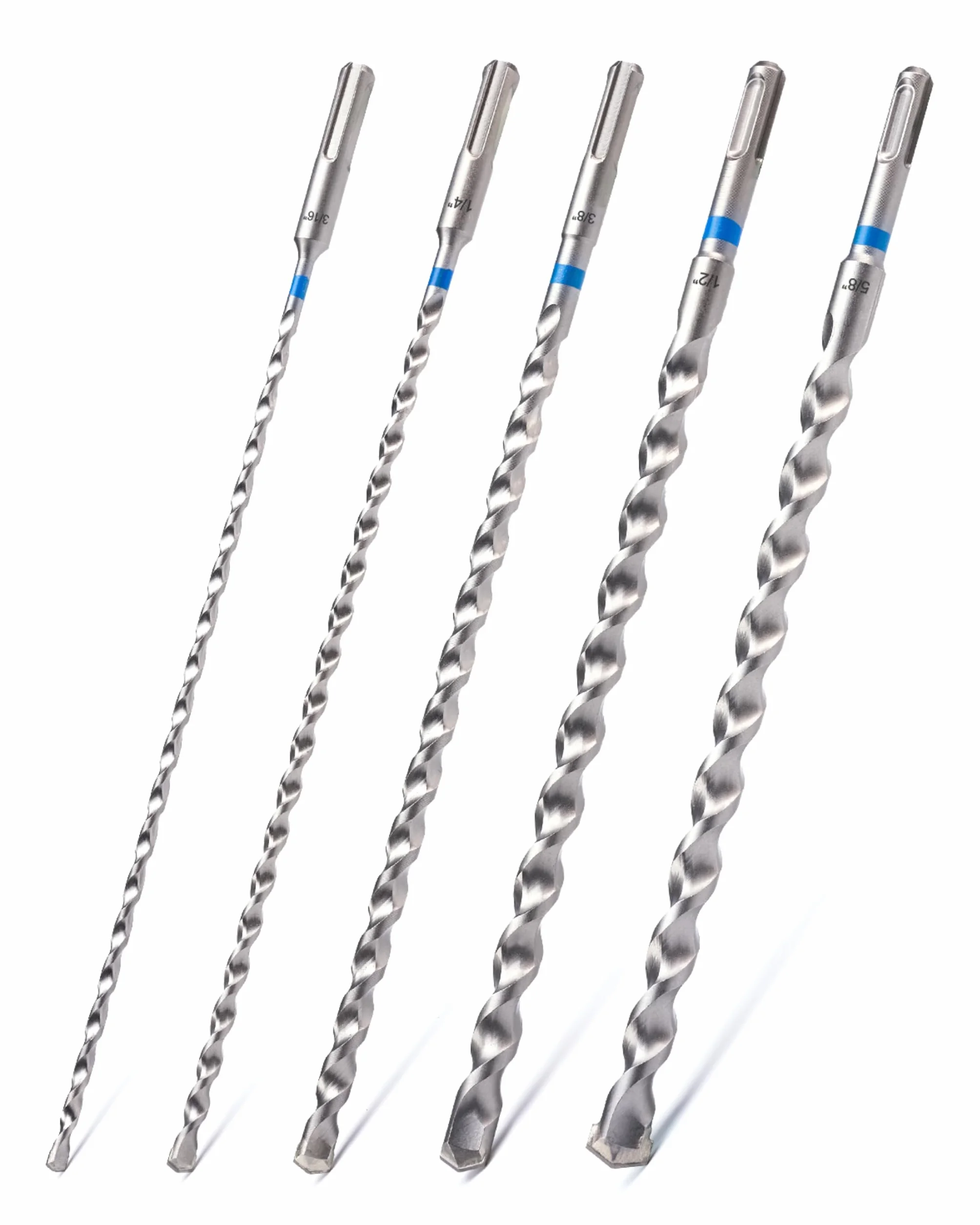 toolant SDS Plus Wiertła udarowe udarowe różne zestaw 5 szt. (3/40.6 cm-5/20.3 cm) 30 cm, 2 frezy z węglików spiekanych do betonu, muru i cegły