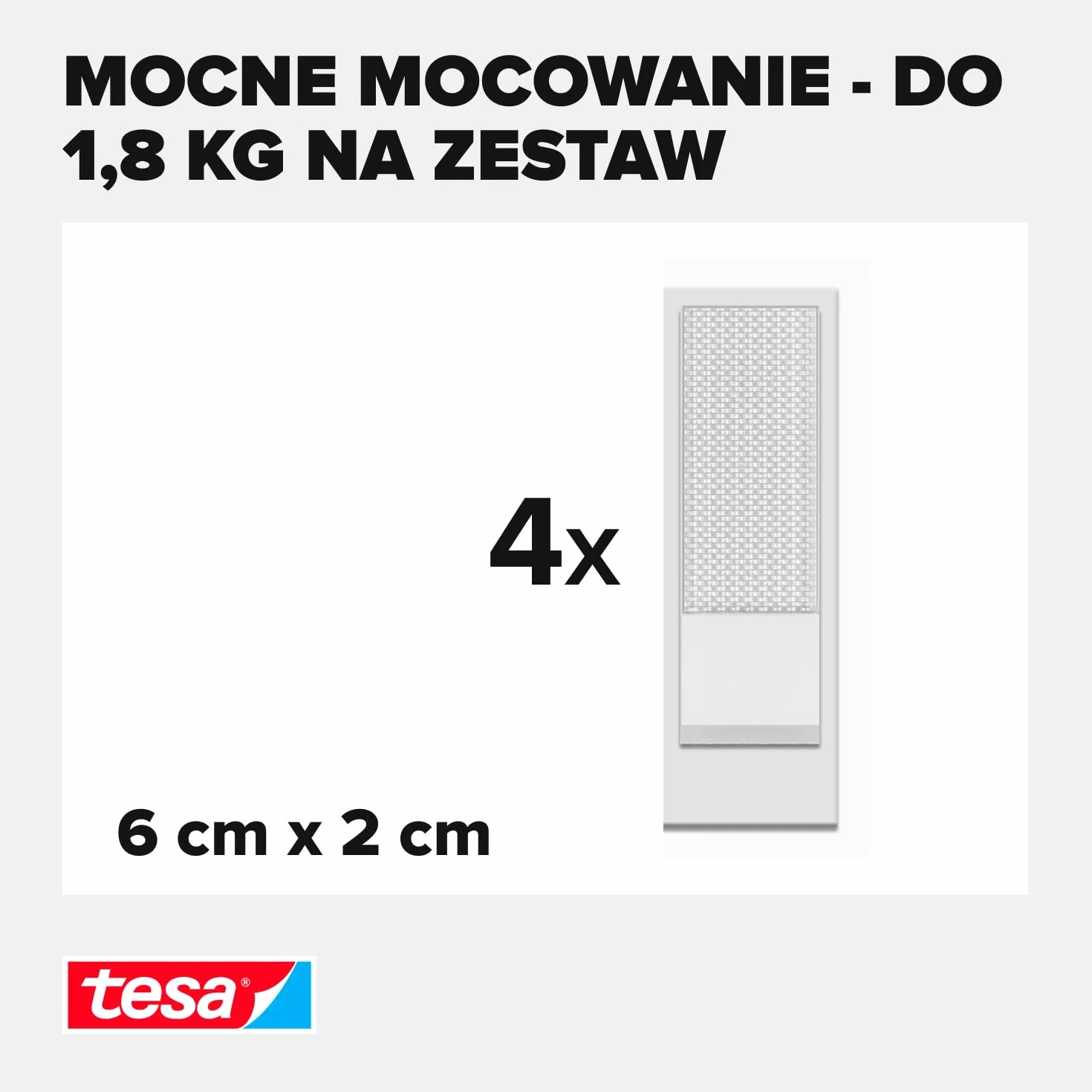 tesa Powerstrips CLICK samoprzylepne paski do mocowania i odczepiania ramek na zdjęcia i dekoracji ścian bez wiercenia, paski samoprzylepne z systemem zatrzaskowym ON i OFF, małe, 4 x 2 sztuki