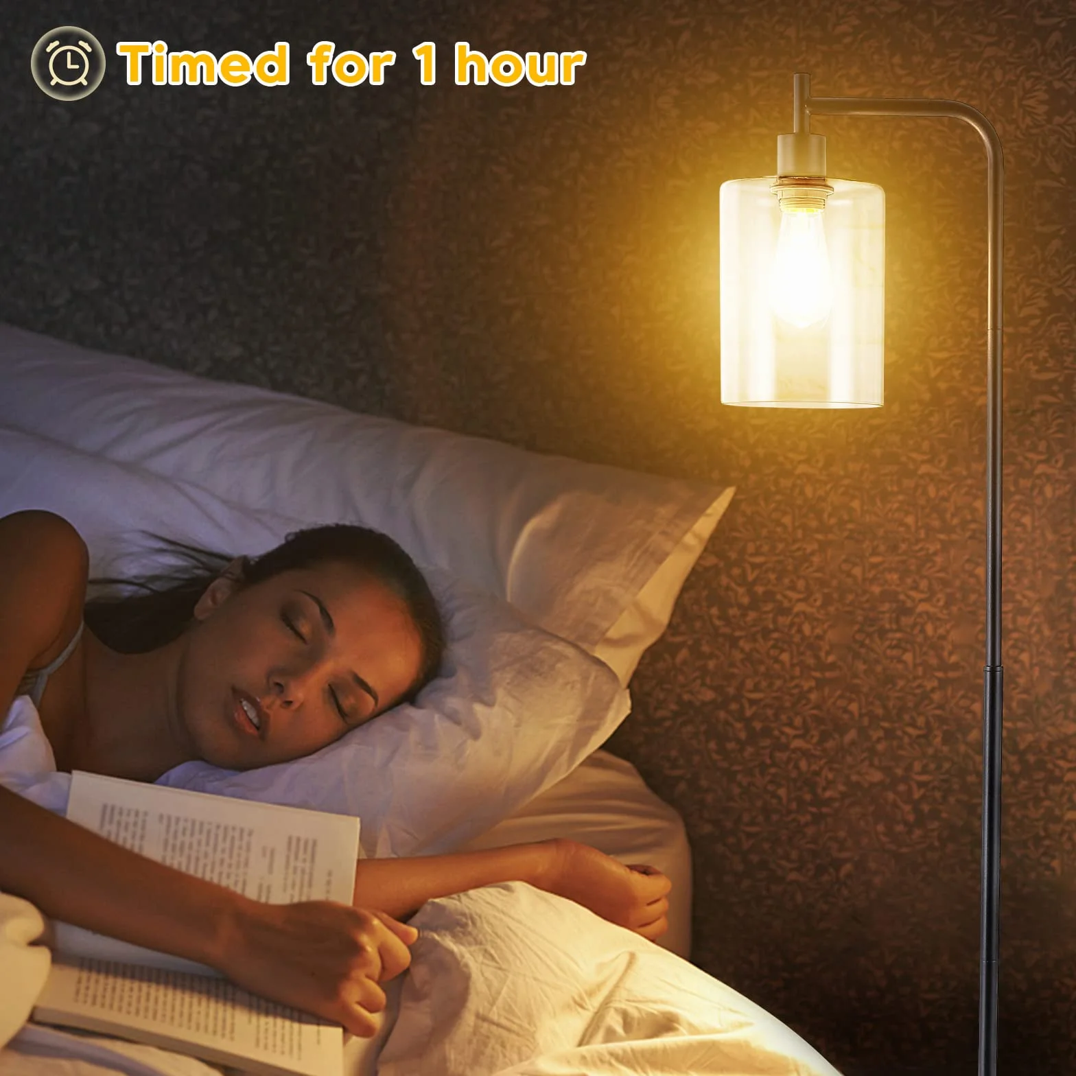 Lampa stojąca LED, ściemniana, 2700 K-6500 K, pilot zdalnego sterowania i obsługa nożną, lampa stojąca w stylu retro, nowoczesna lampa do czytania do sypialni, biura, studia, czarna, 166 cm