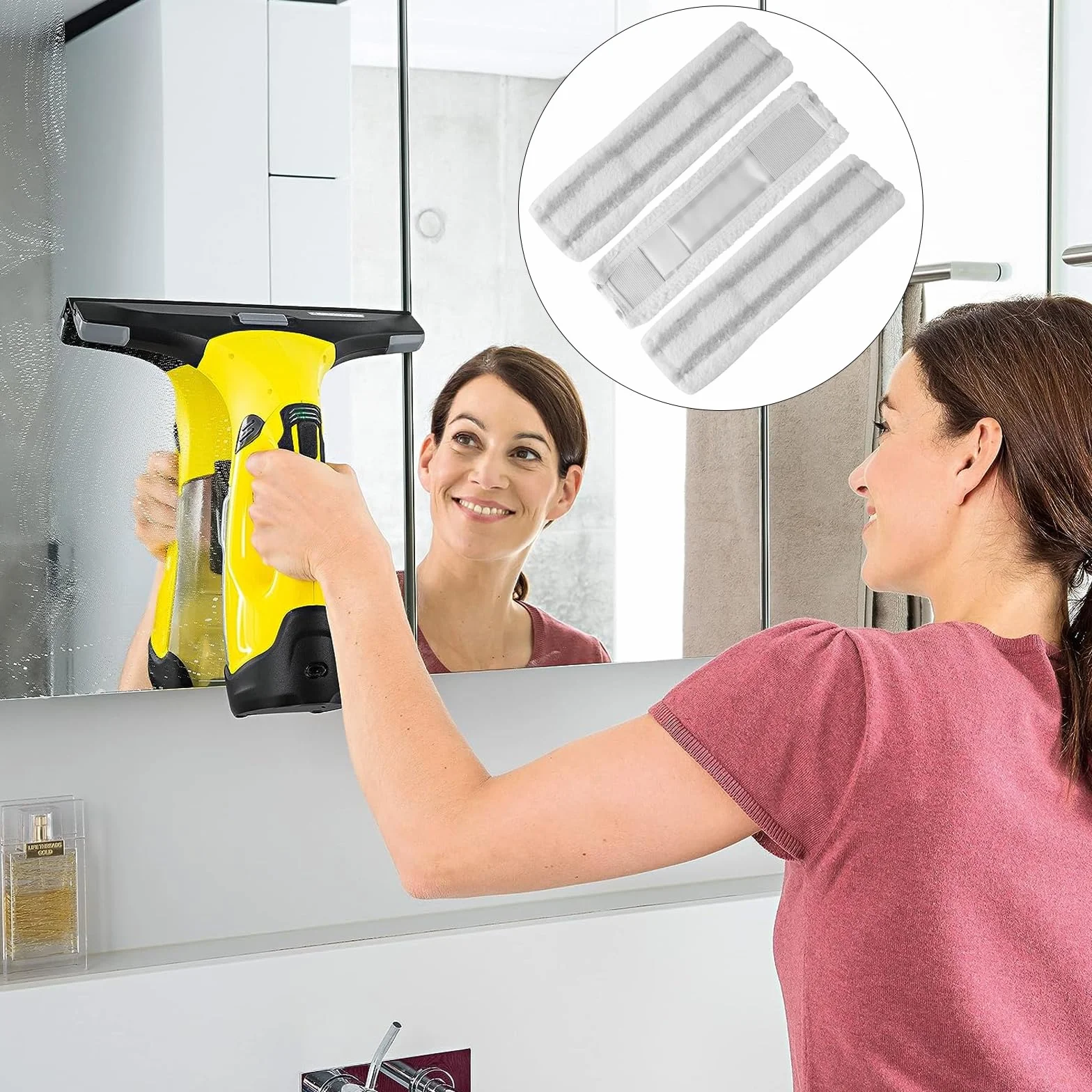 Karcher podkładki do czyszczenia szyb z mikrofibry z mikrofibry, do czyszczenia okien Karcher WV1 WV50 WV75