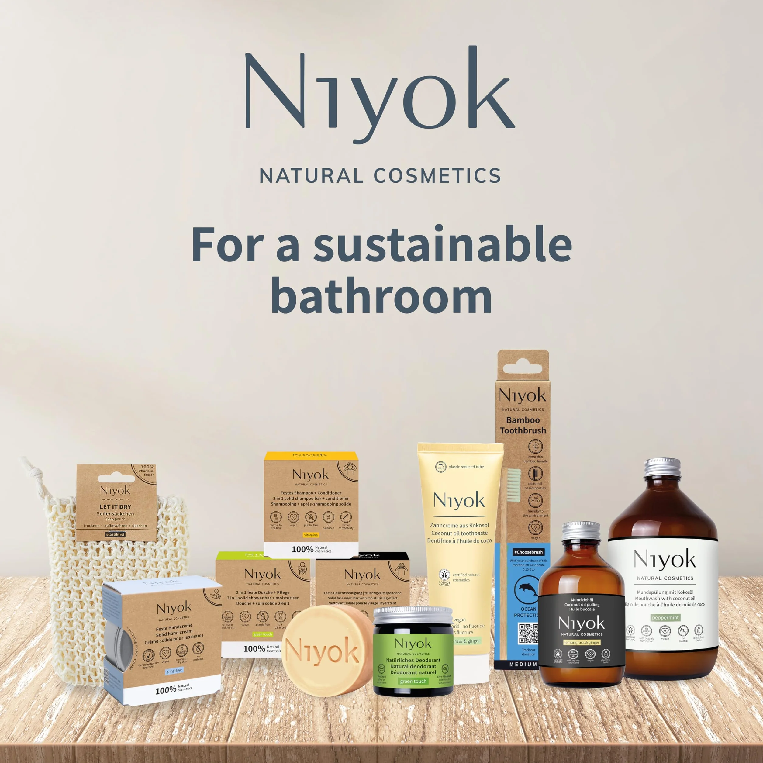 Niyok® Wybielająca pasta do zębów, remineralizująca, naturalna pielęgnacja i świeżość, tubka ze zmniejszoną ilością plastiku, bez fluoru i wegańska, miętowa, 75 ml