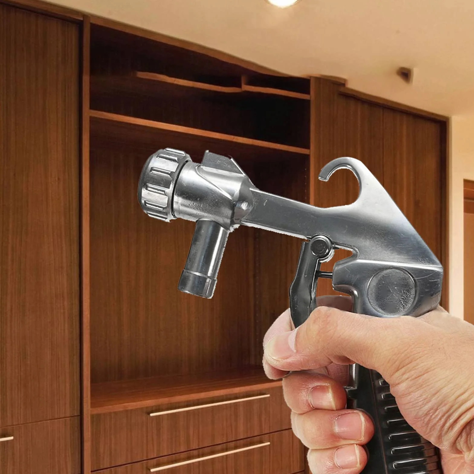 Pistolet do piaskowania, pistolet na sprężone powietrze, z 4 końcówkami ceramicznymi, zestaw do piaskowania