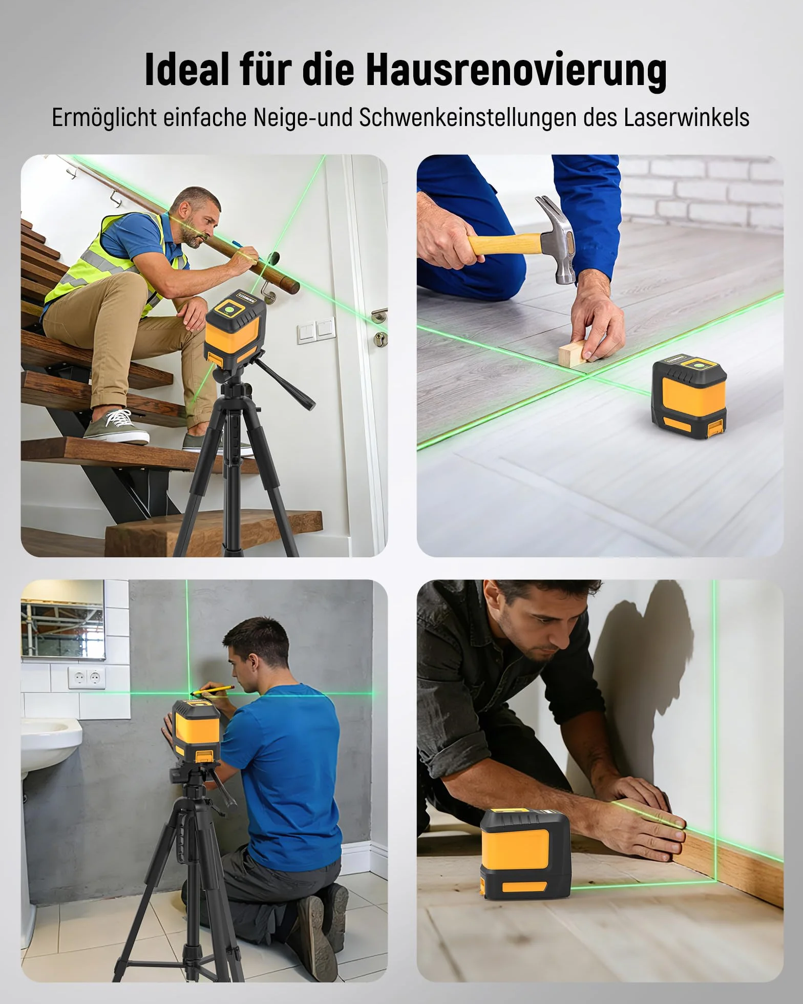 KAIWEETS T40 Green Laser Level samopoziomujący, tryb ręczny, IP54, podstawa magnetyczna, torba transportowa, 2 baterie AA