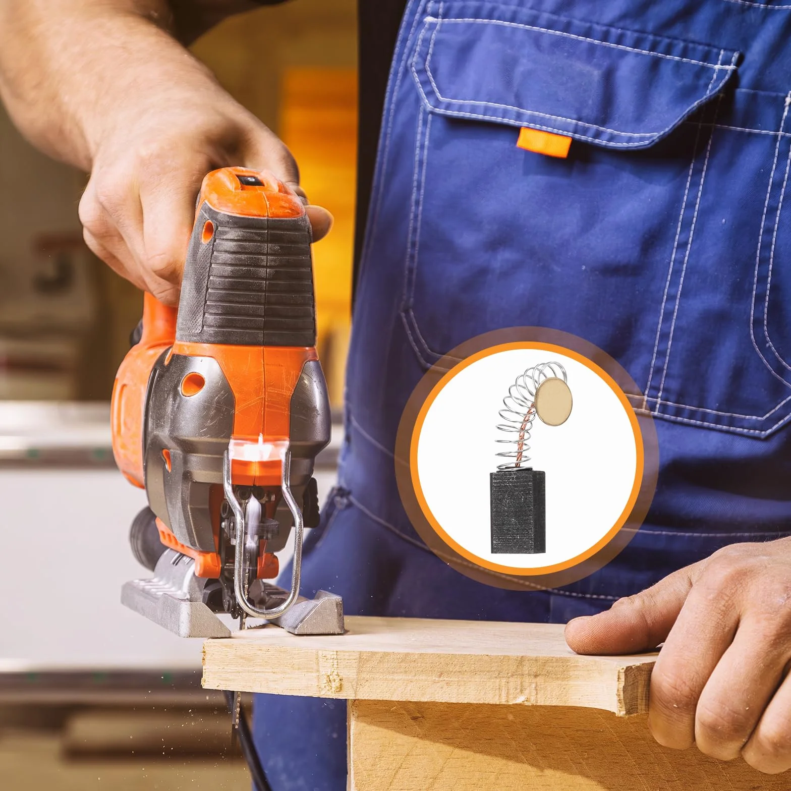 QUARKZMAN Zestaw 4 szczotek węglowych CB50 zastępuje 12 x 8 x 5 mm do większości elektronarzędzi, wiertarek, silników, pił tarczowych, części zamiennych