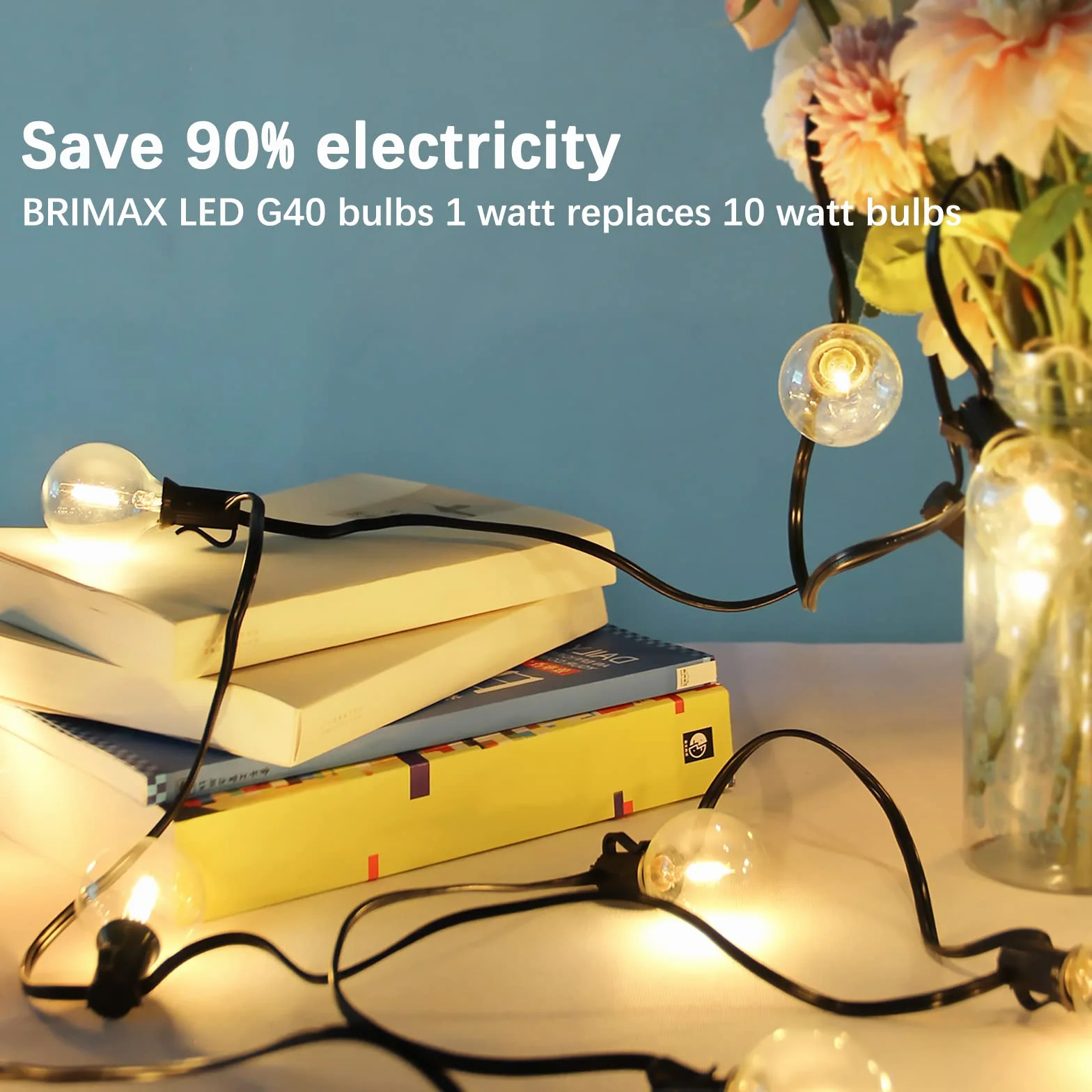 BRIMAX Żarówka LED E12 Baza G40 zamiennik żarówki 1 wat=10 wat Żarówki LED 100lm przezroczyste żarówki LED, ciepła biel 2200k Żarówka LED, żarówka bez możliwości ściemniania, opakowanie 6 szt.